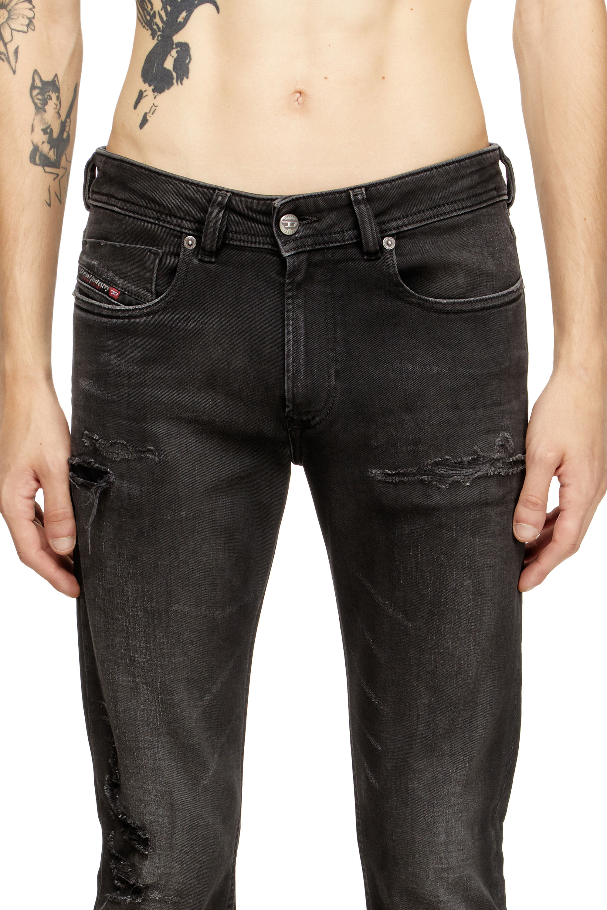 Diesel - Skinny Jeans 1979 Sleenker 068SG Uomo, Nero/Grigio scuro - Image 5