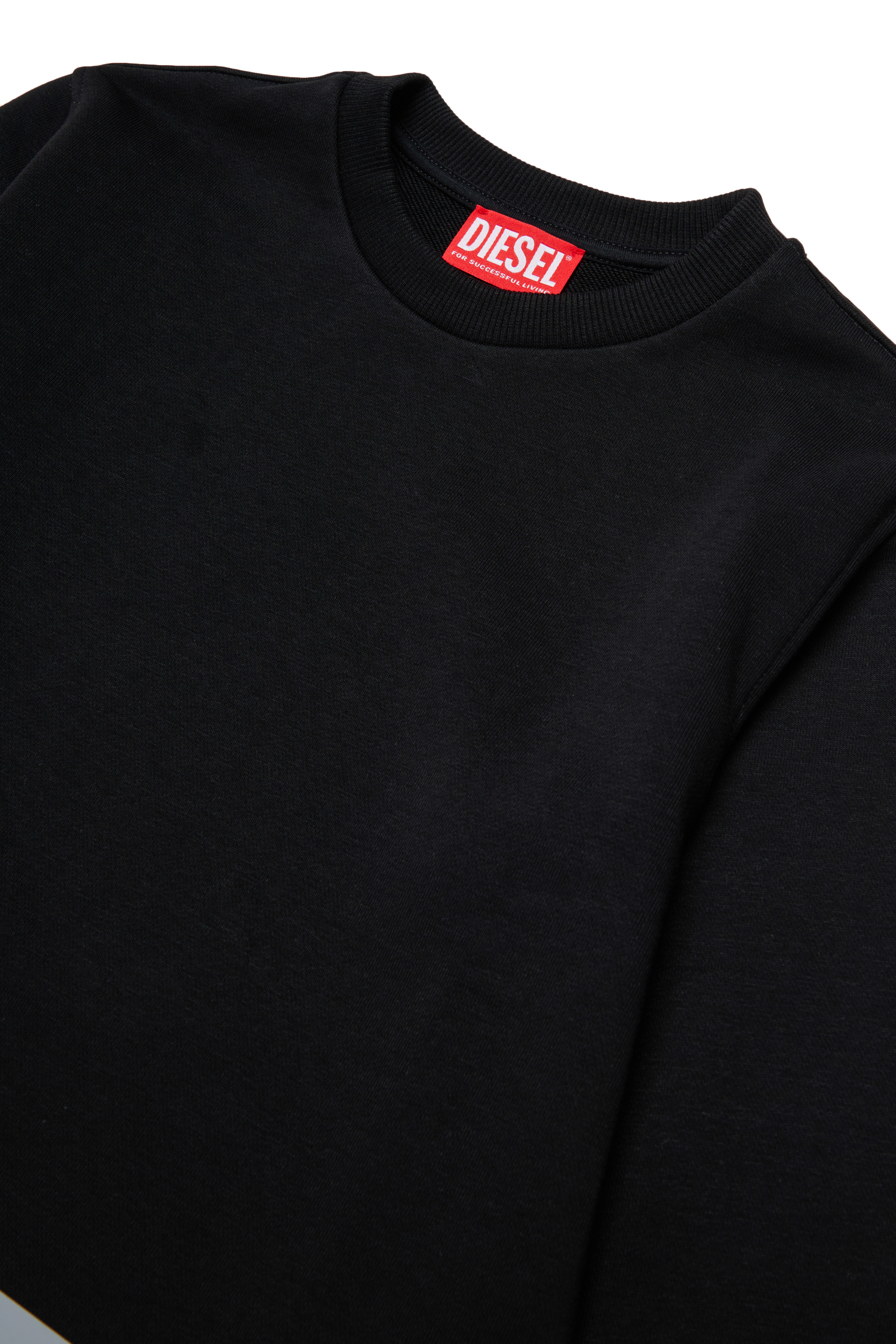 Diesel - SRES OVER, Felpa cut-off con stampa logo Uomo in Nero - 3