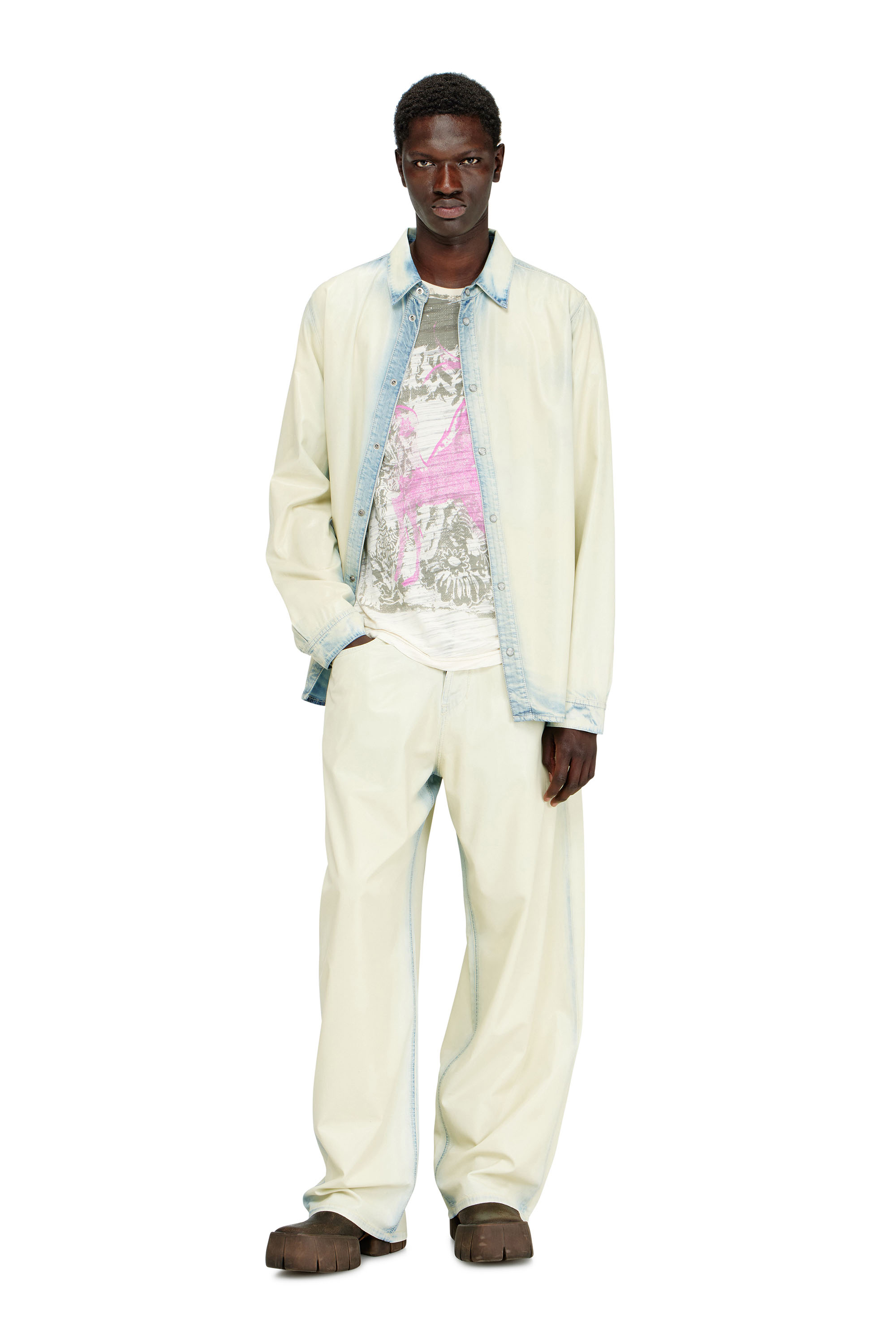 Diesel - T-JALO-A, T-shirt con stampa grafica Uomo in Bianco - 2