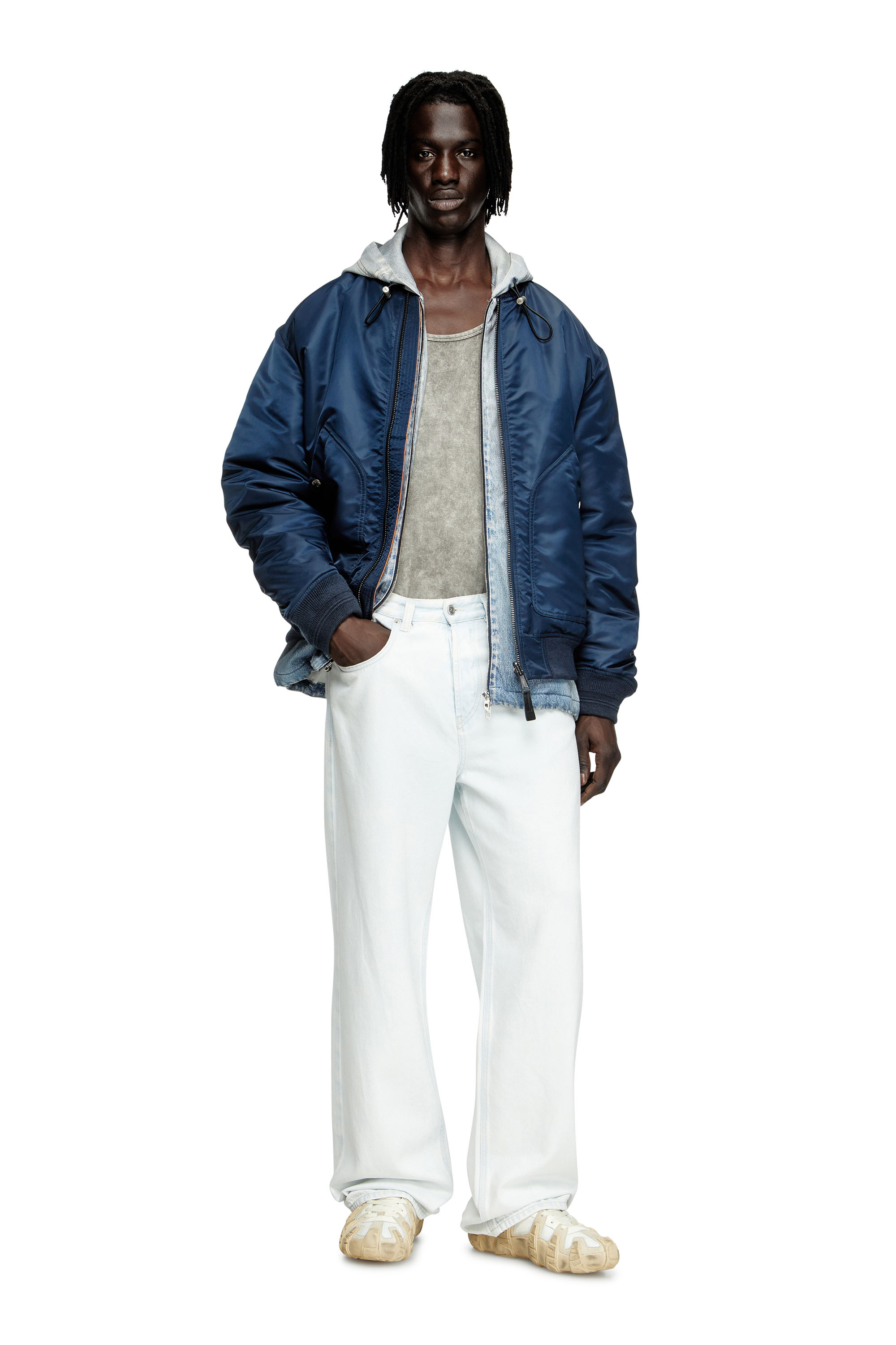 Diesel - Relaxed Jeans 2001 D-Macro 09M08 Uomo, Blu Chiaro - Image 1