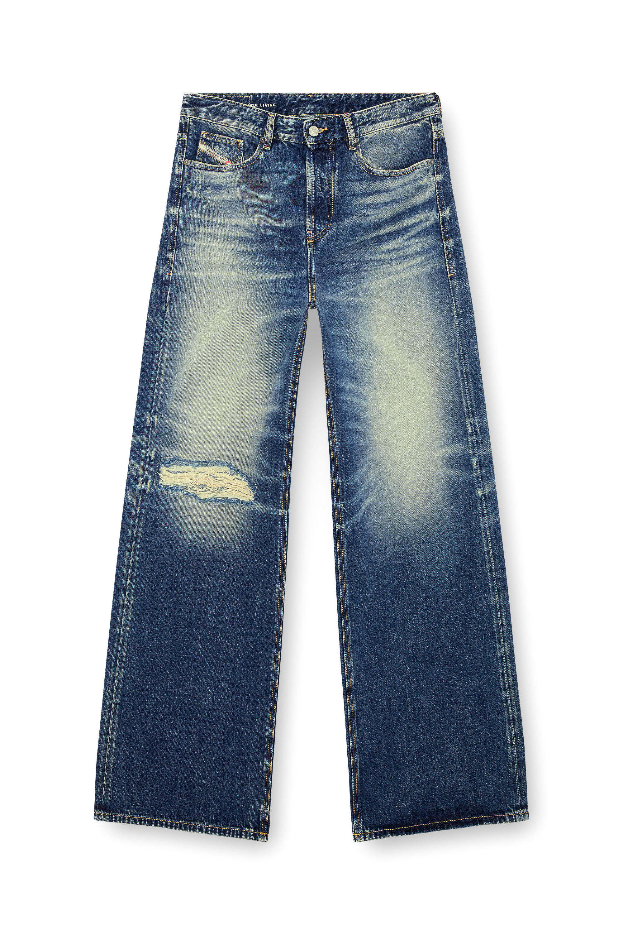 Diesel - Relaxed Jeans D-Rise 09J95 Uomo, Blu Scuro - Image 3