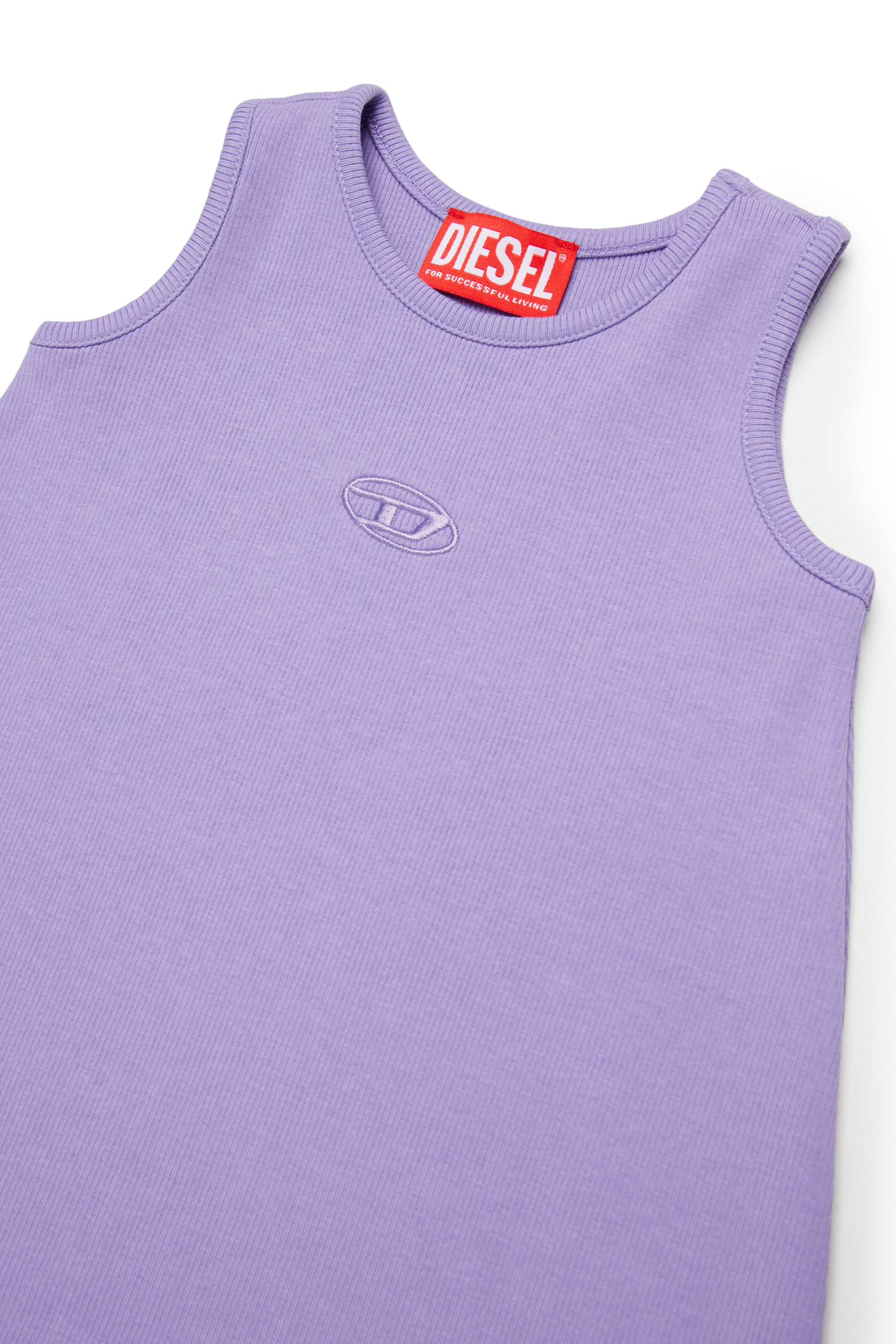 Diesel - DASPYB, Abito smanicato con logo ricamato Donna in Viola - 3