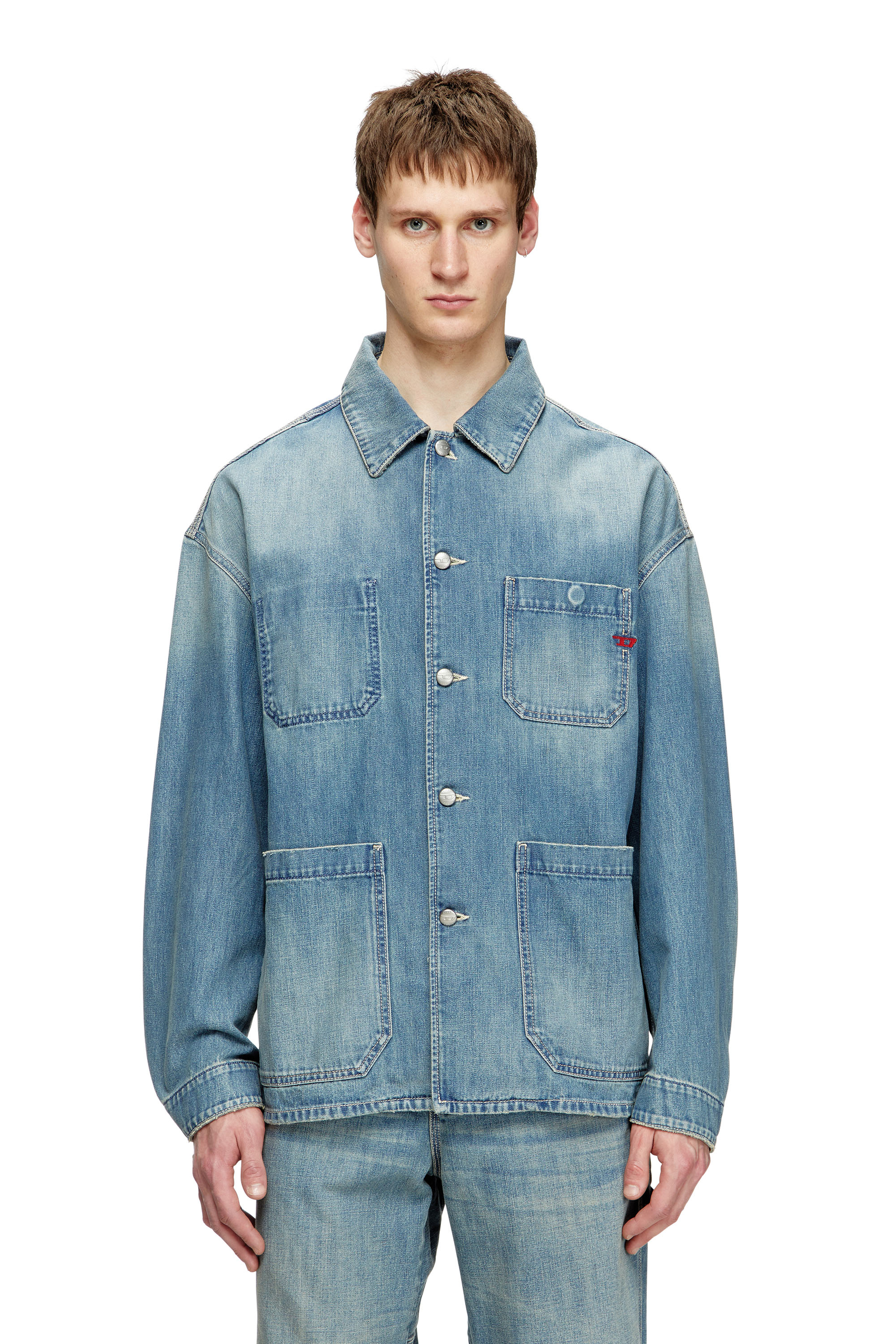 Diesel - D-STACK-U, Giacca in denim utility Unisex in Blu - 1