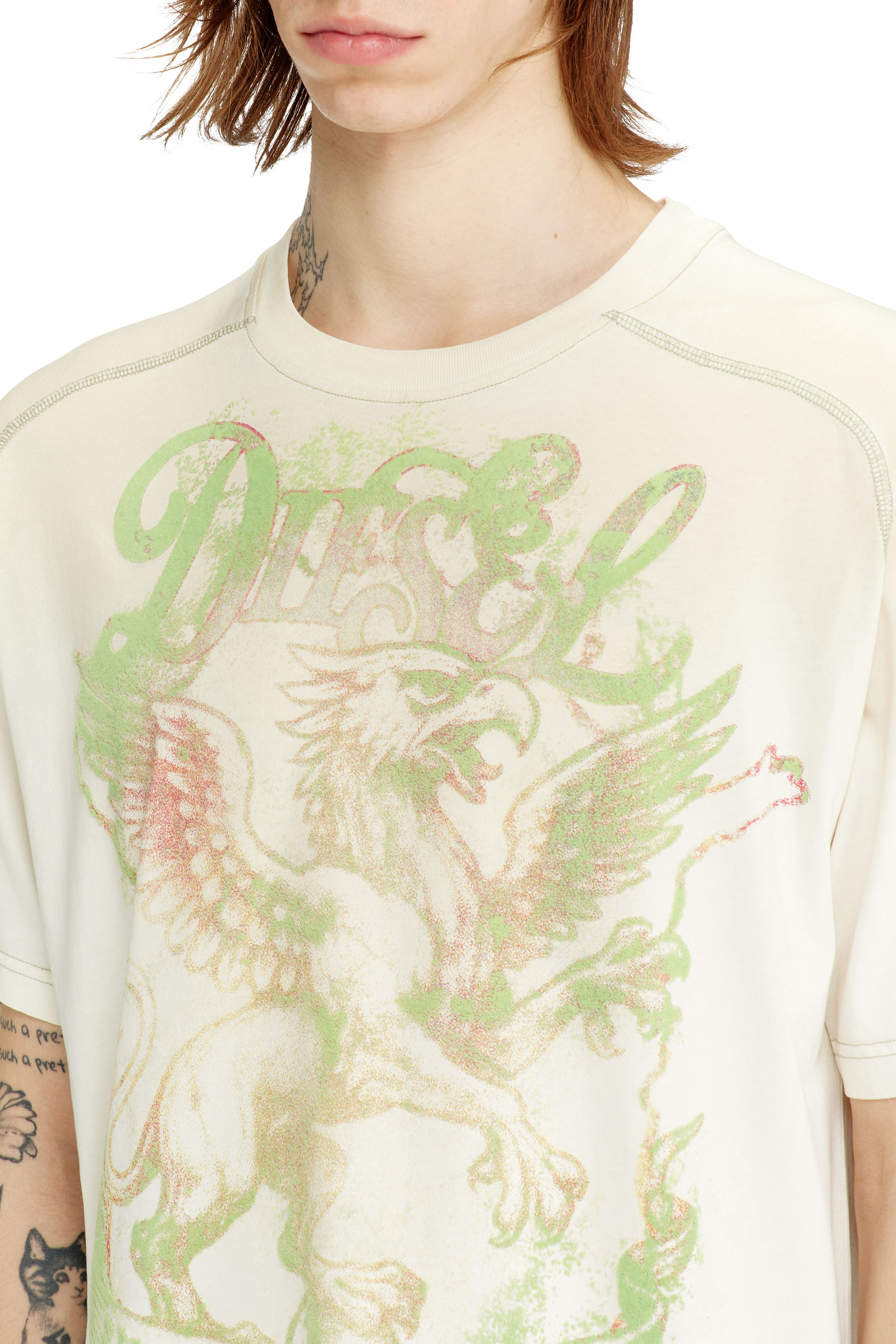Diesel - T-GRIFFO, T-shirt con stampa grifone Uomo in Multicolor - 5