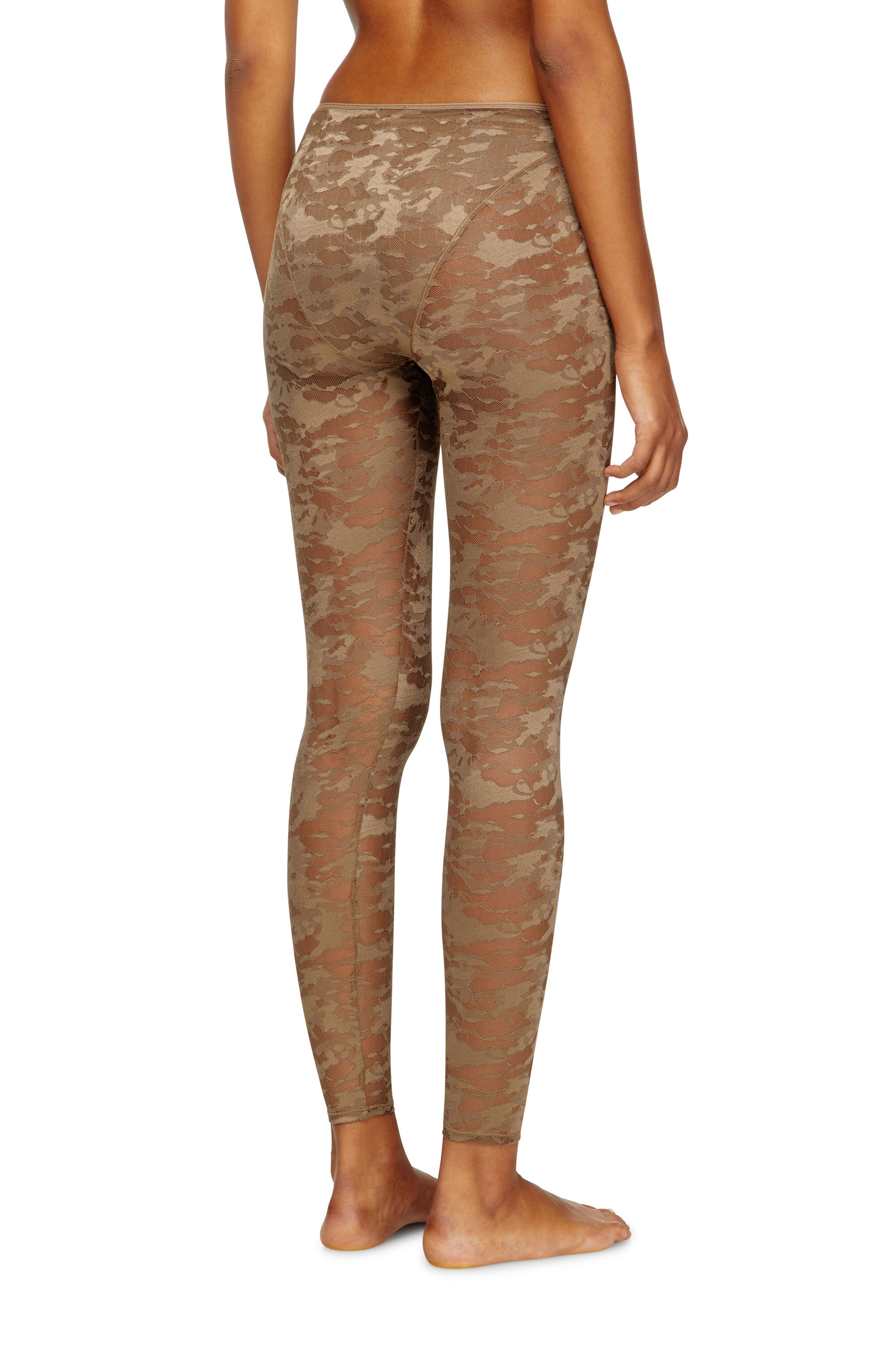 Diesel - CLAIRE-UTLT, Leggings in pizzo camouflage Donna in Marrone - 3