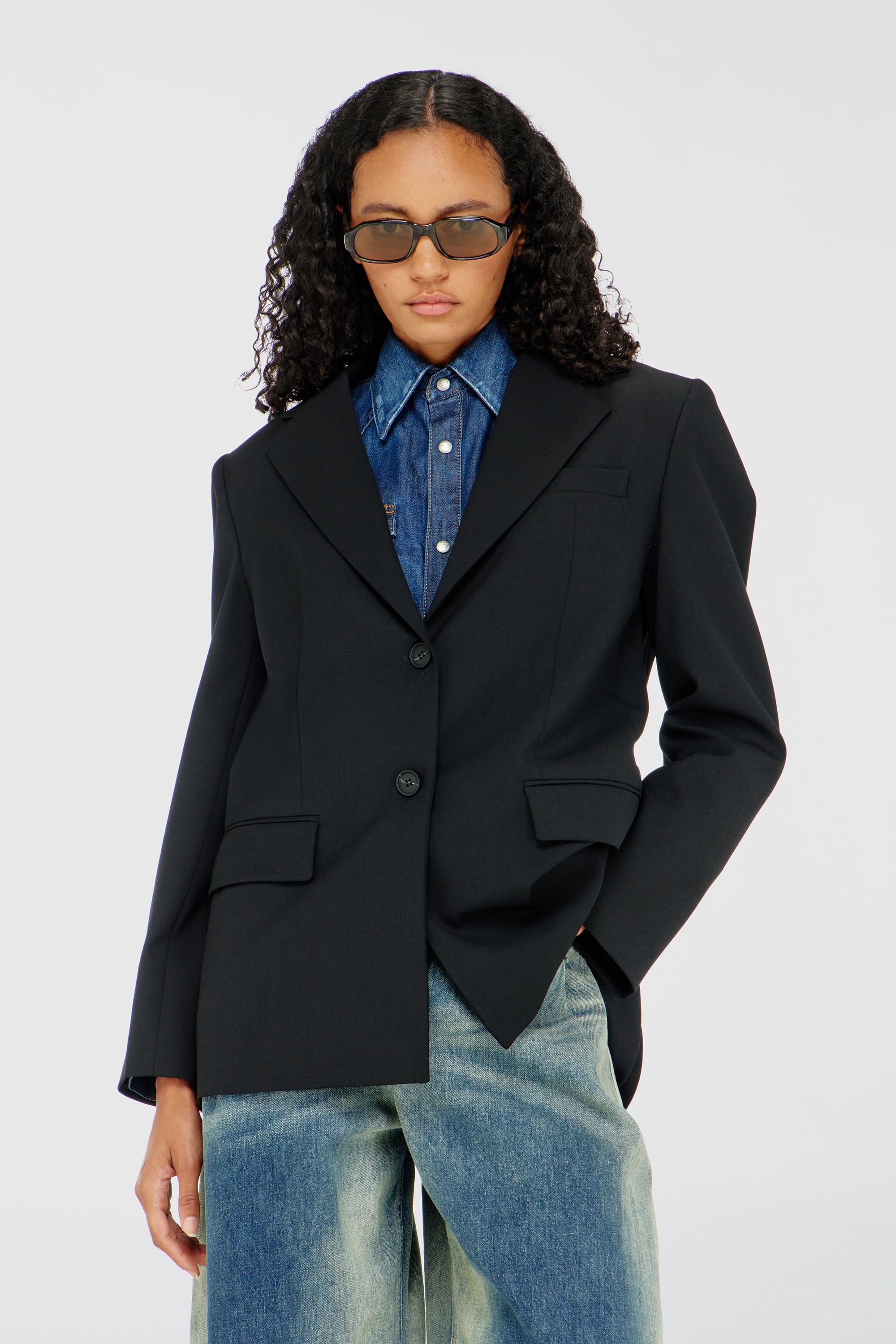 Diesel - G-KESS-R1, Blazer in misto lana Donna in Nero - 1