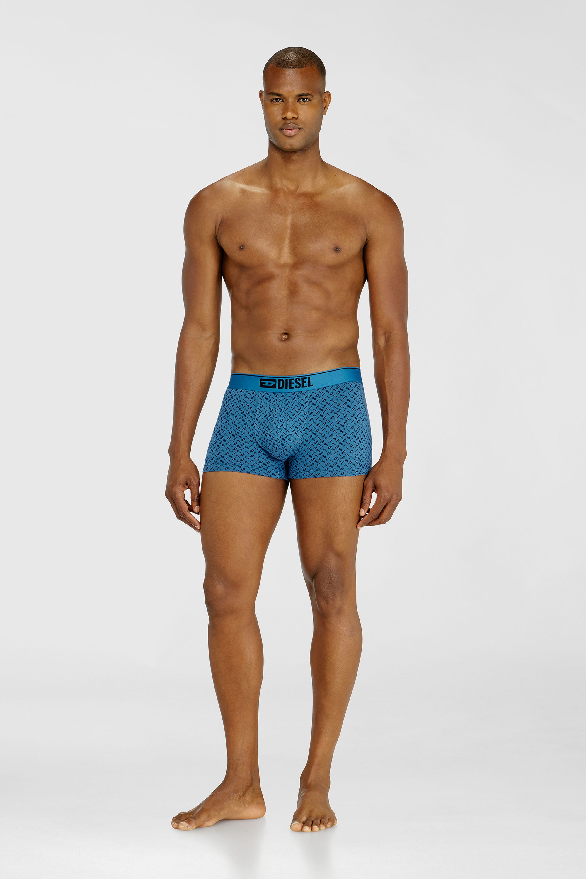 Diesel - DAMIEN-D-BOX-3PACK, Set da tre boxer stretch in cotone con monogram Uomo in Blu - 2