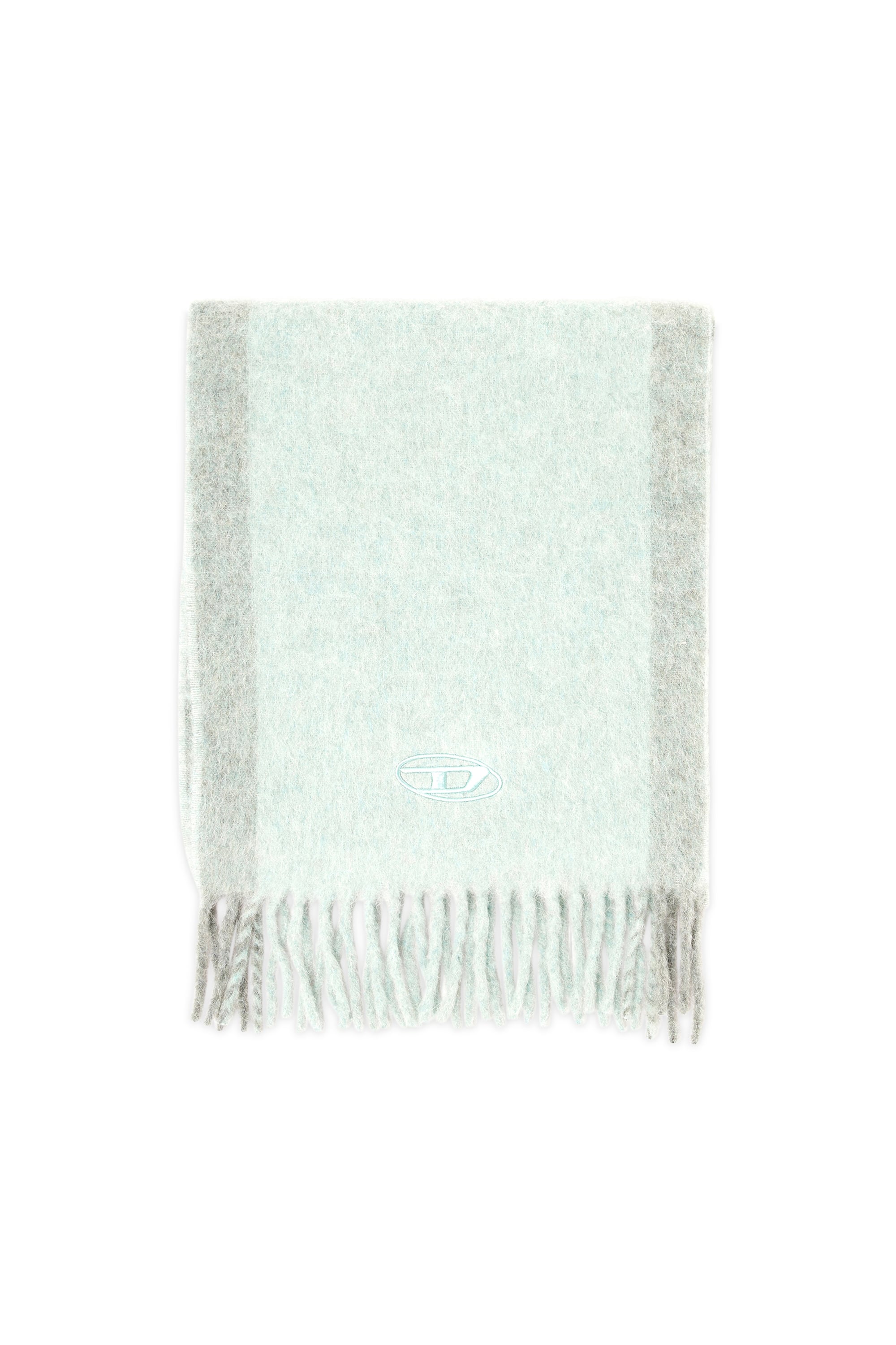 Diesel - S-OLID, Sciarpa in misto lana con righe a contrasto Uomo in Verde - 1
