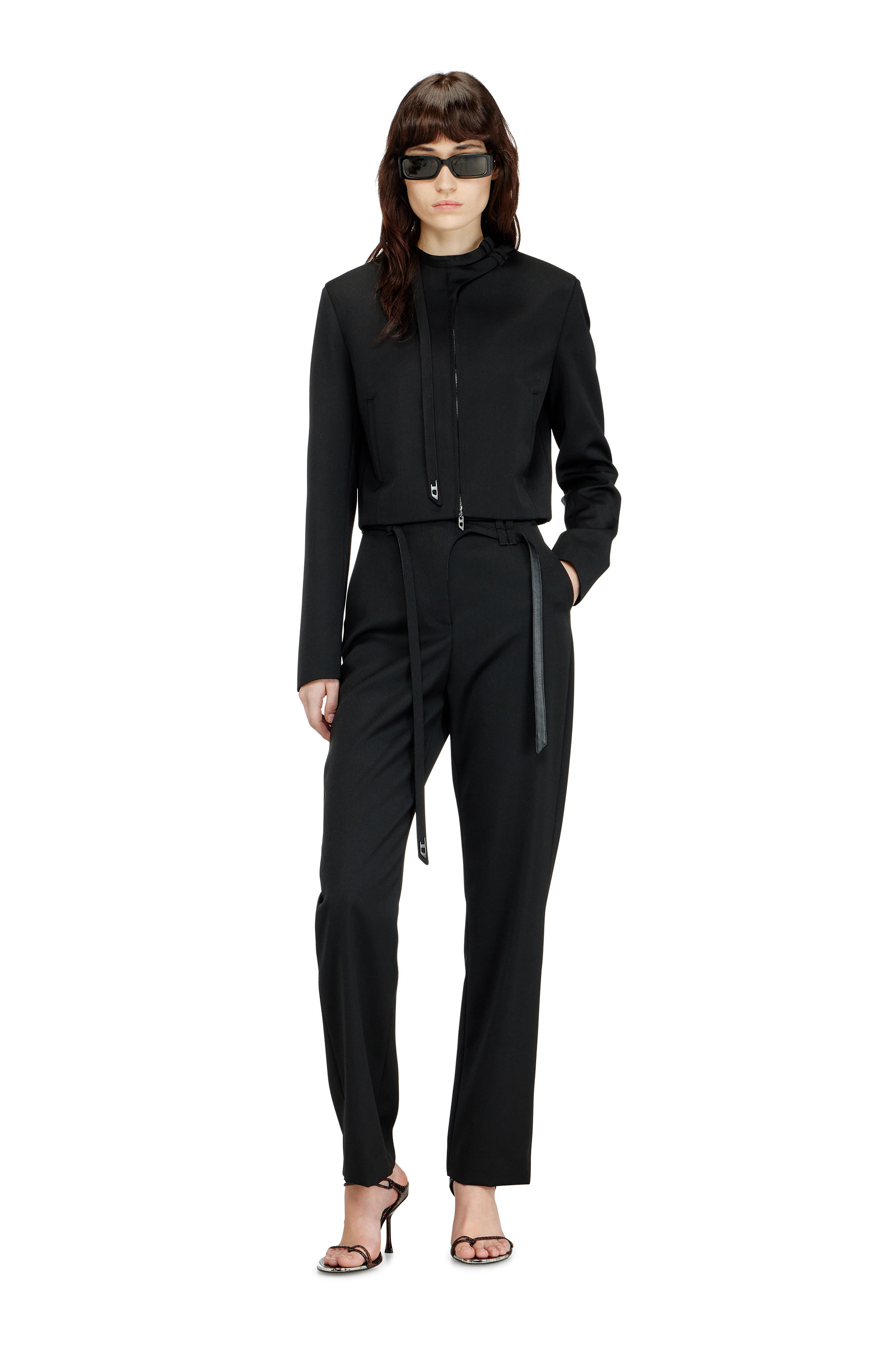 Diesel - G-HAVOC-1, Giacca sartoriale con cinturino biker Donna in Nero - 2