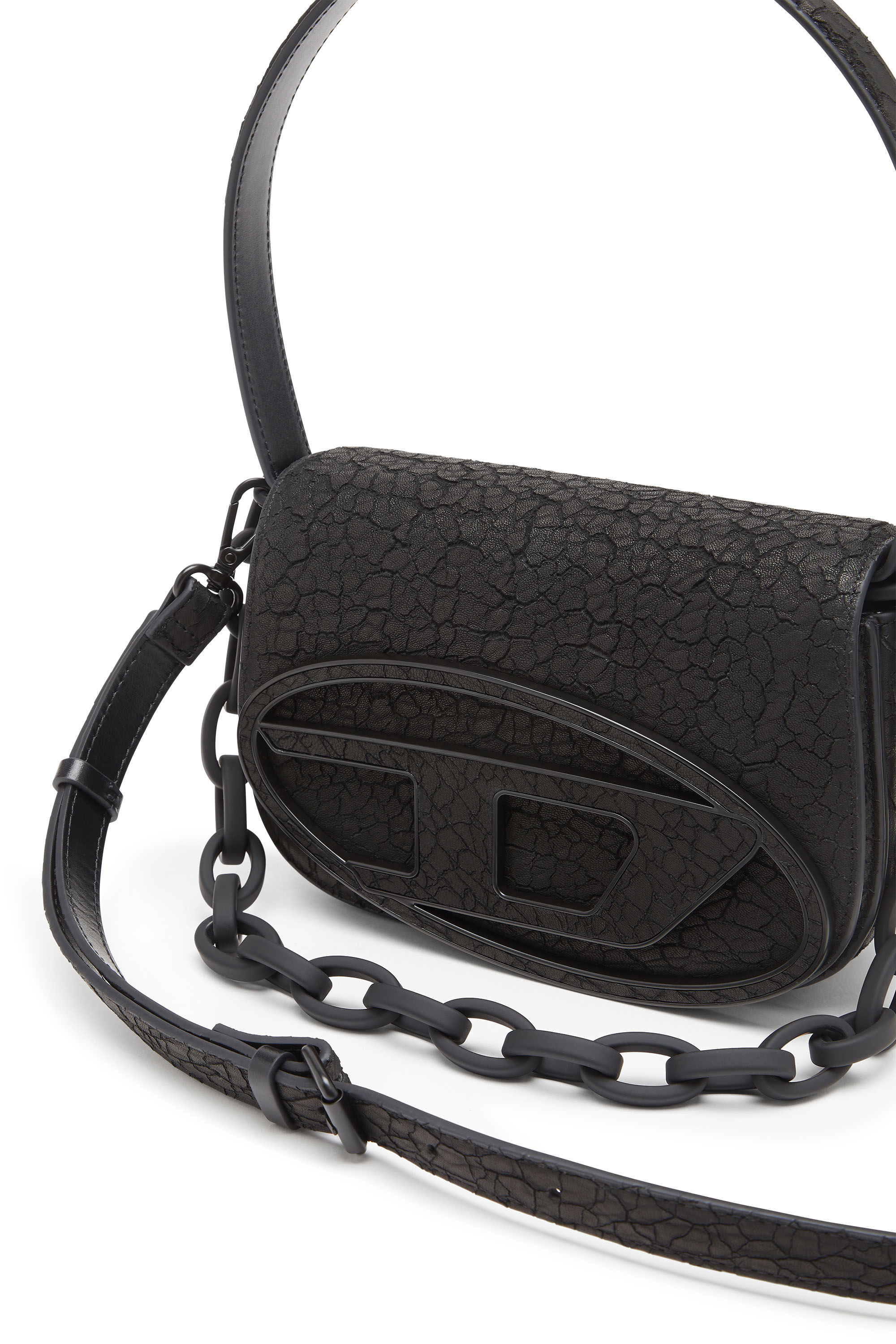 Diesel - 1DR, 1DR-Iconica borsa a spalla in pelle arida Donna in Nero - 6