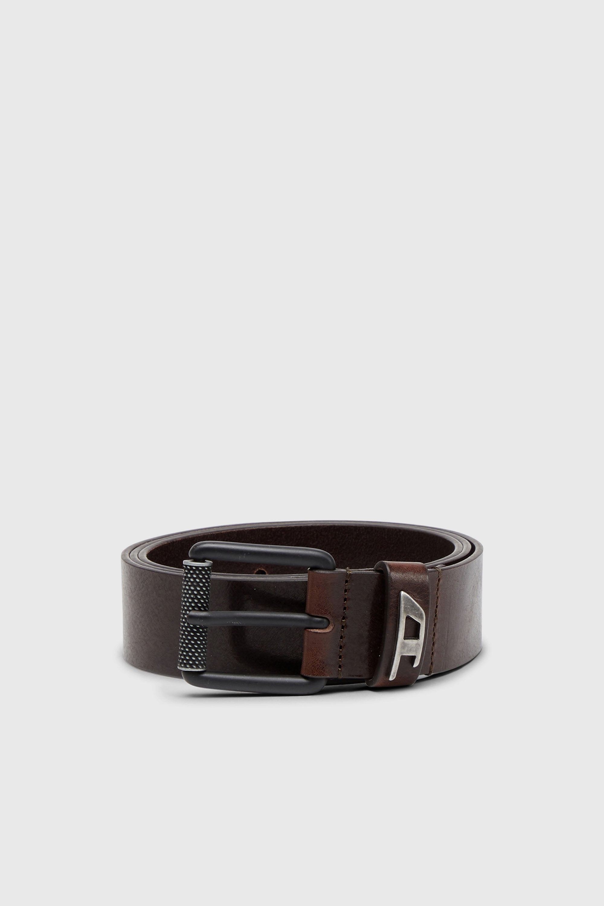 Diesel - B-DAVE II, Cintura 3.5 cm in pelle lucida con passante con logo Uomo in Marrone - 1