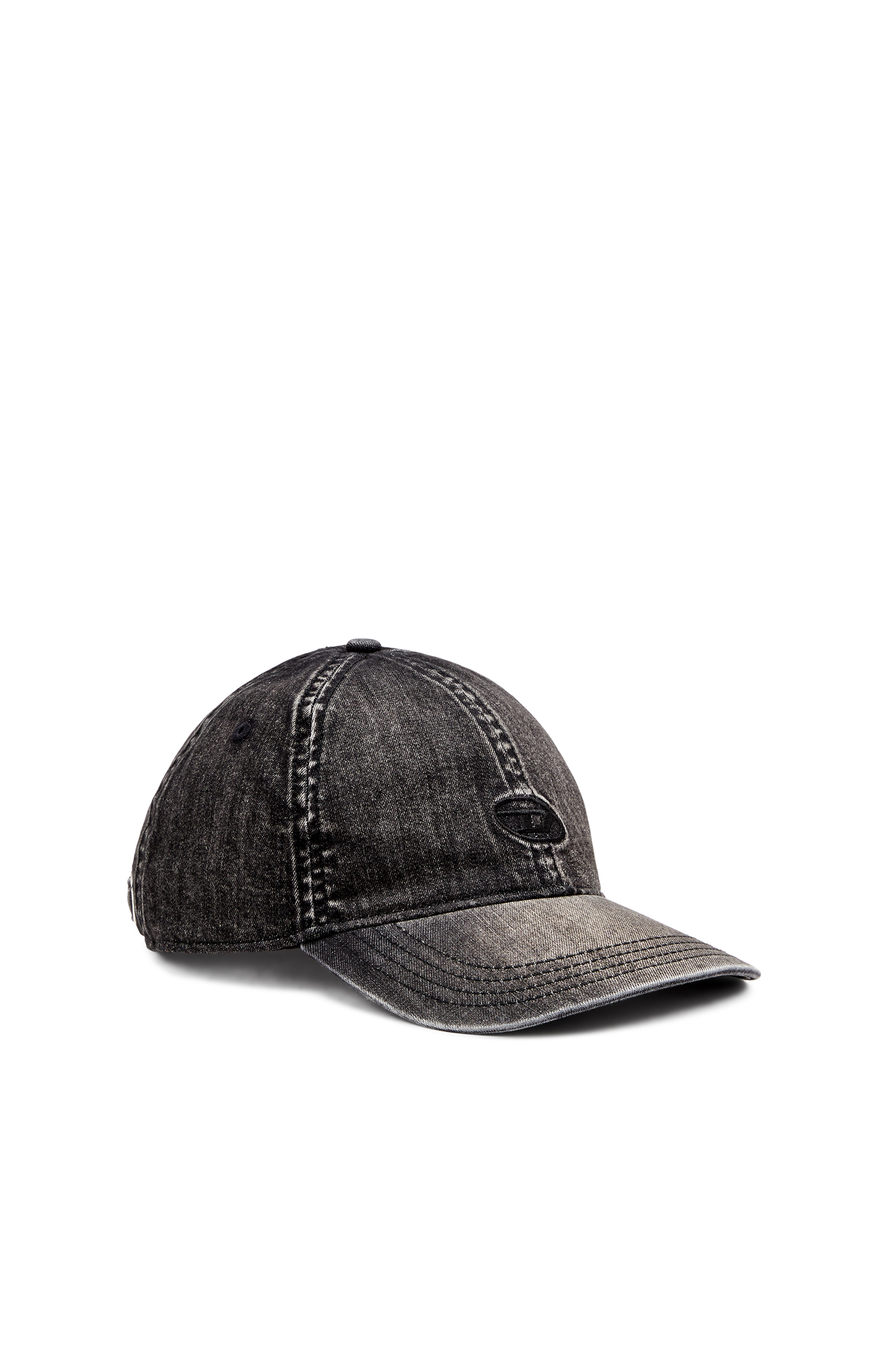 Diesel - C-GABLE-BLACK, Light black stretch denim cap Uomo in Nero - 2