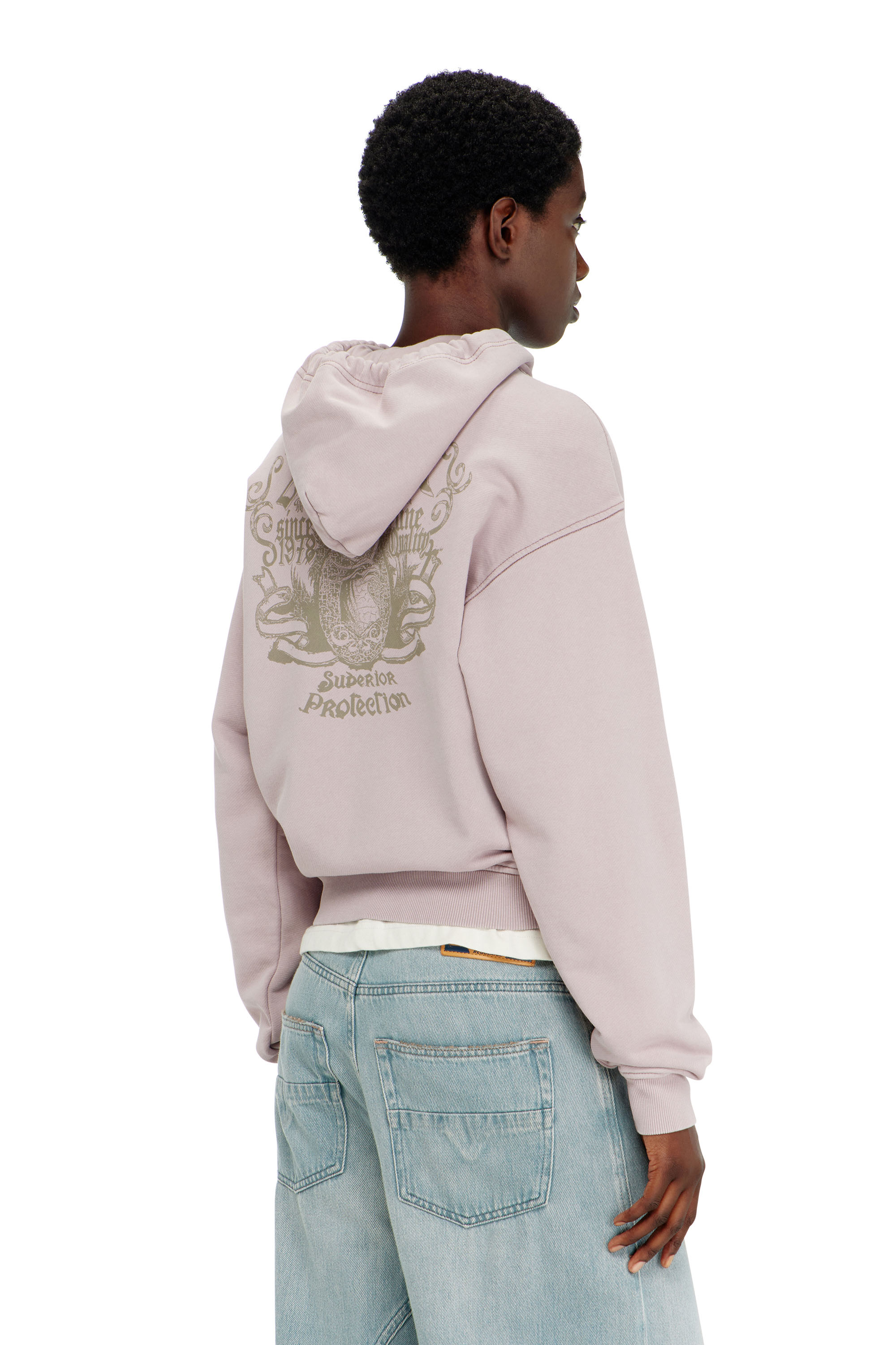 Diesel - F-PHOENY, Felpa con cappuccio con stampe e applicazioni di strass Donna in Viola - 4