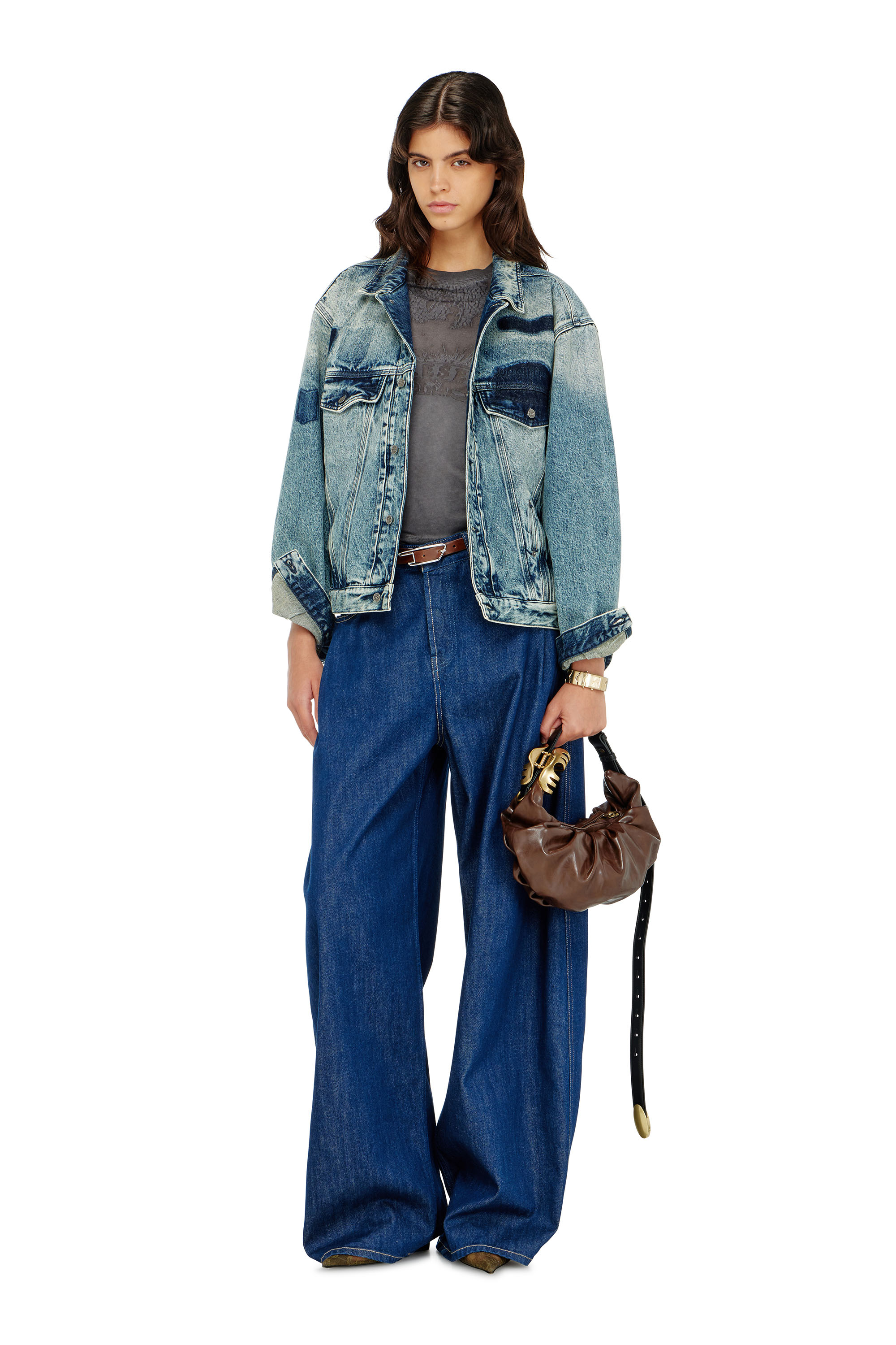 Diesel - D-DENVER-S2, Giacca trucker con effetto patch Unisex in Blu - 2