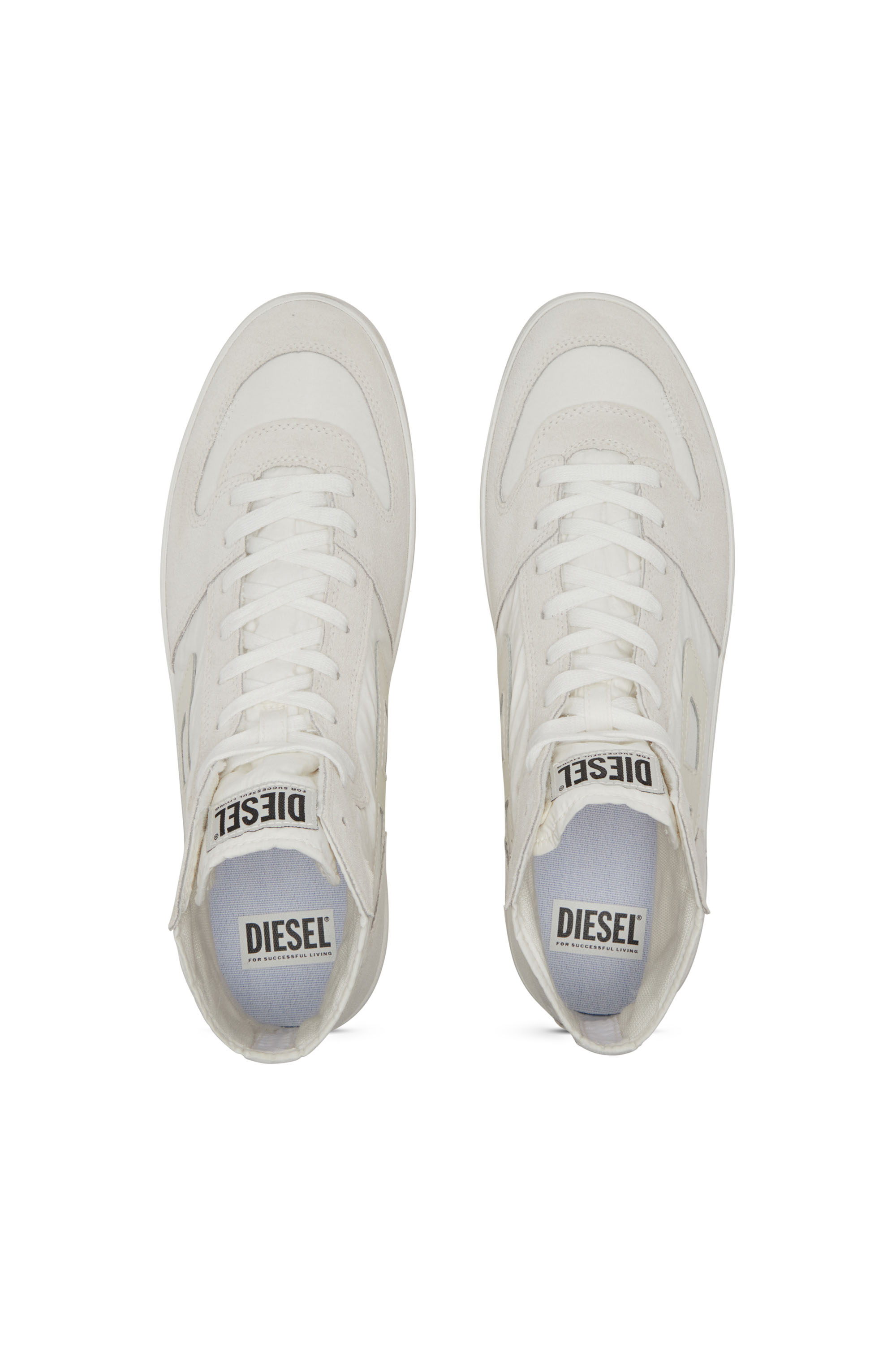 Diesel - S-LEROJI D-1 MID, S-Leroji D-Sneaker high-top in ripstop imbottito e suede Uomo in Bianco - 6