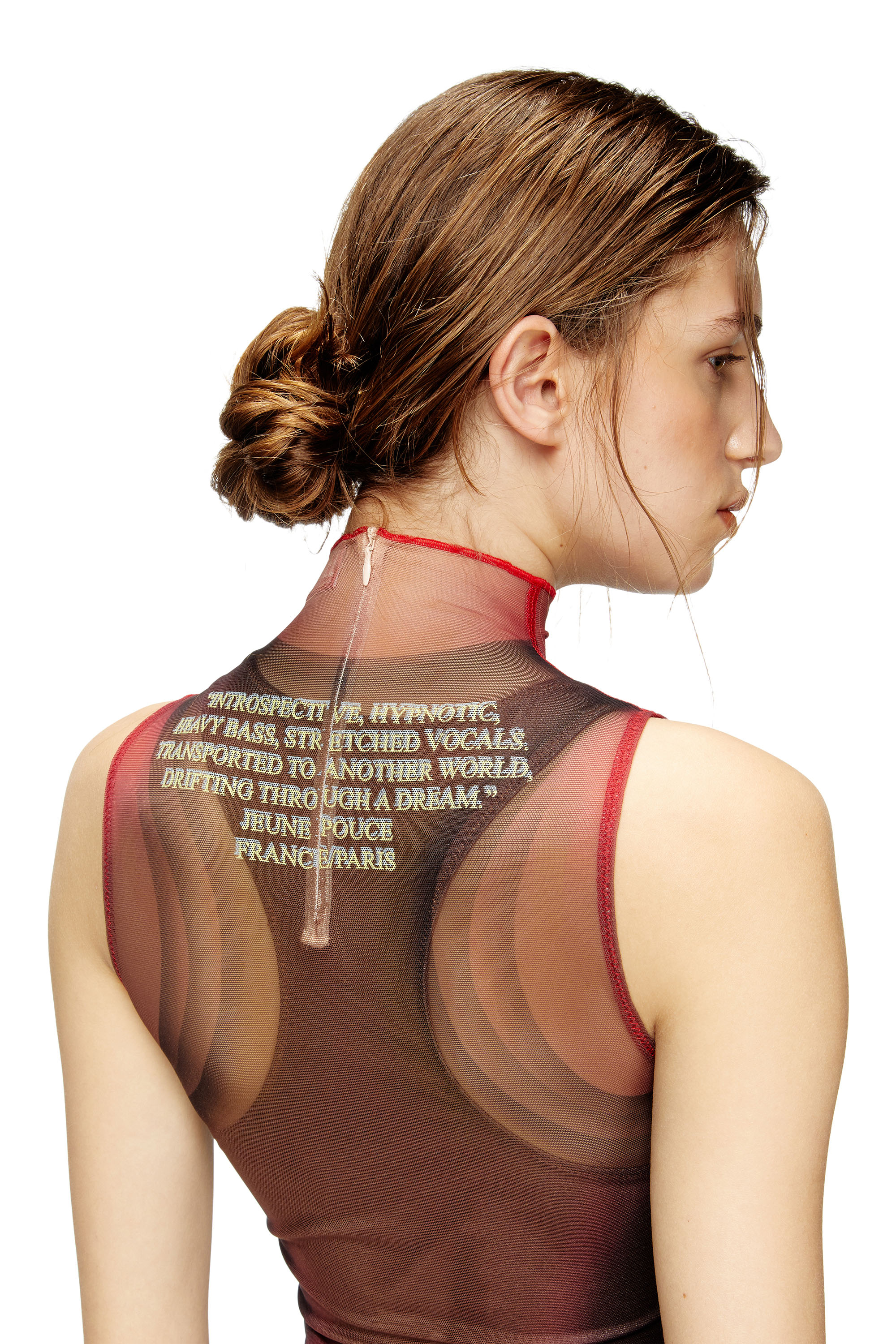 Diesel - D-AGNEC, Abito smanicato a strati con stampa DJ Donna in Marrone - 5