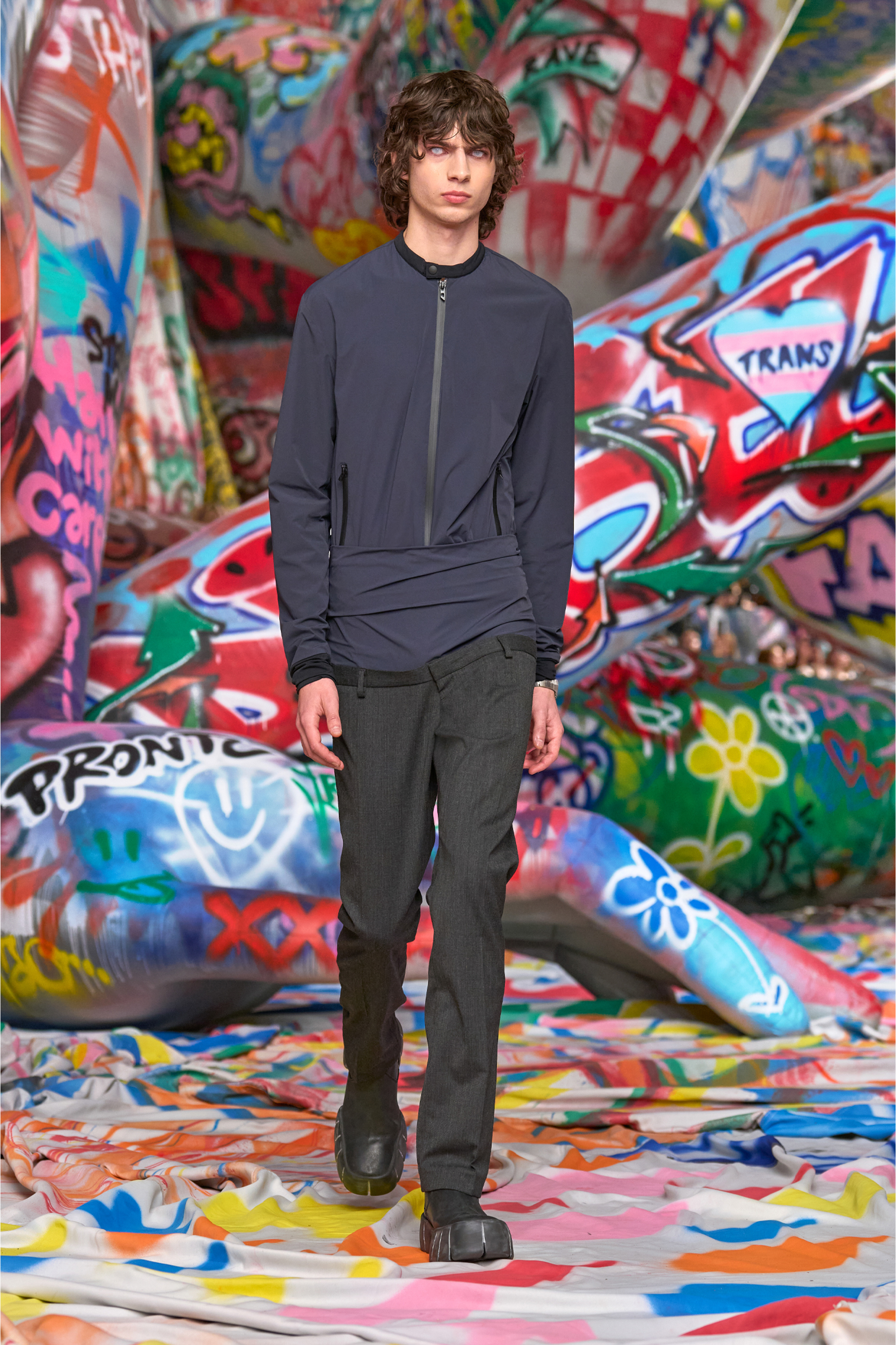 Diesel - P-AUREL-1, Pantaloni in lana con vita stretch Uomo in Grigio - 6