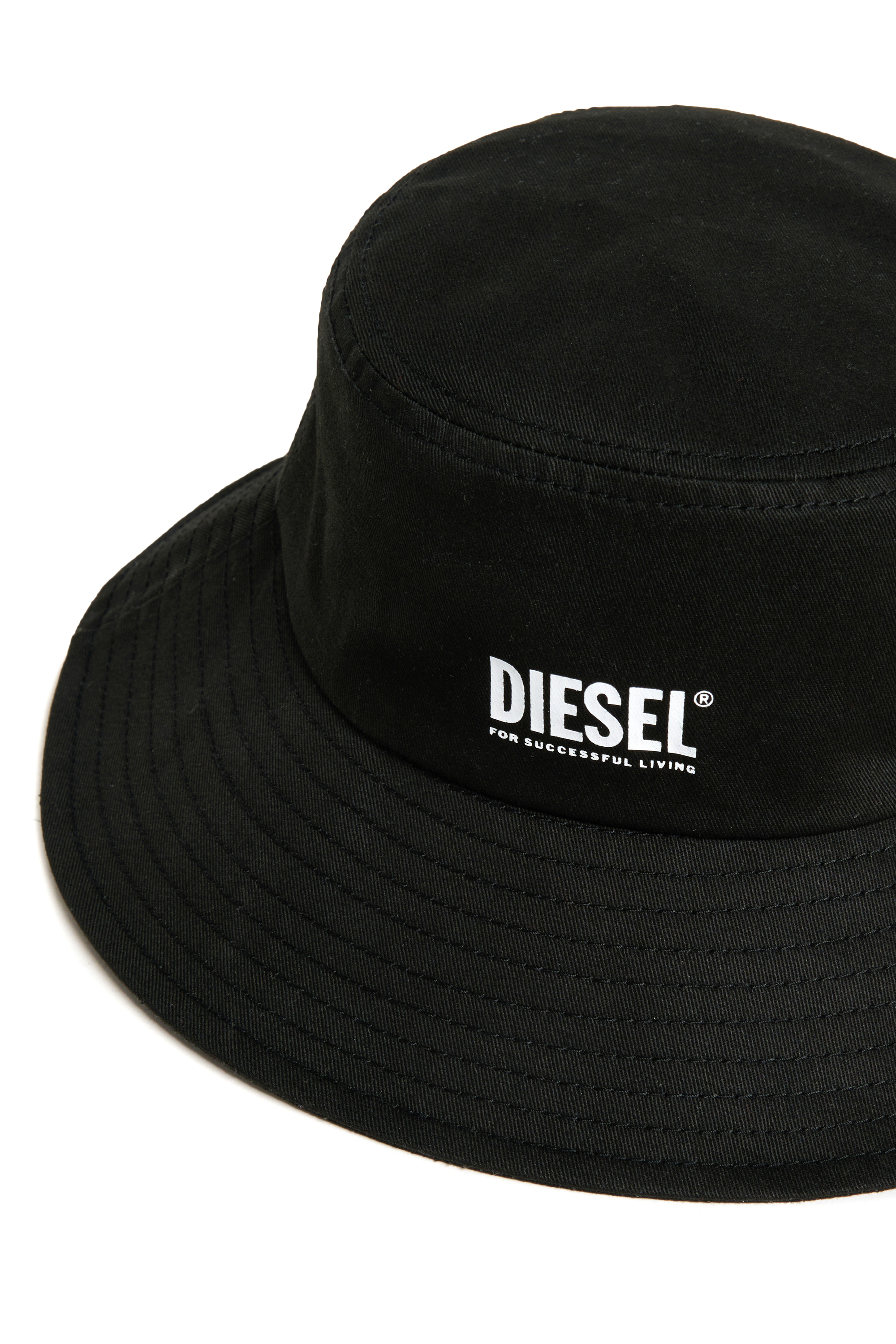 Diesel - FCURTY, Cappello a secchiello in cotone con ampia tesa Donna in Nero - 3
