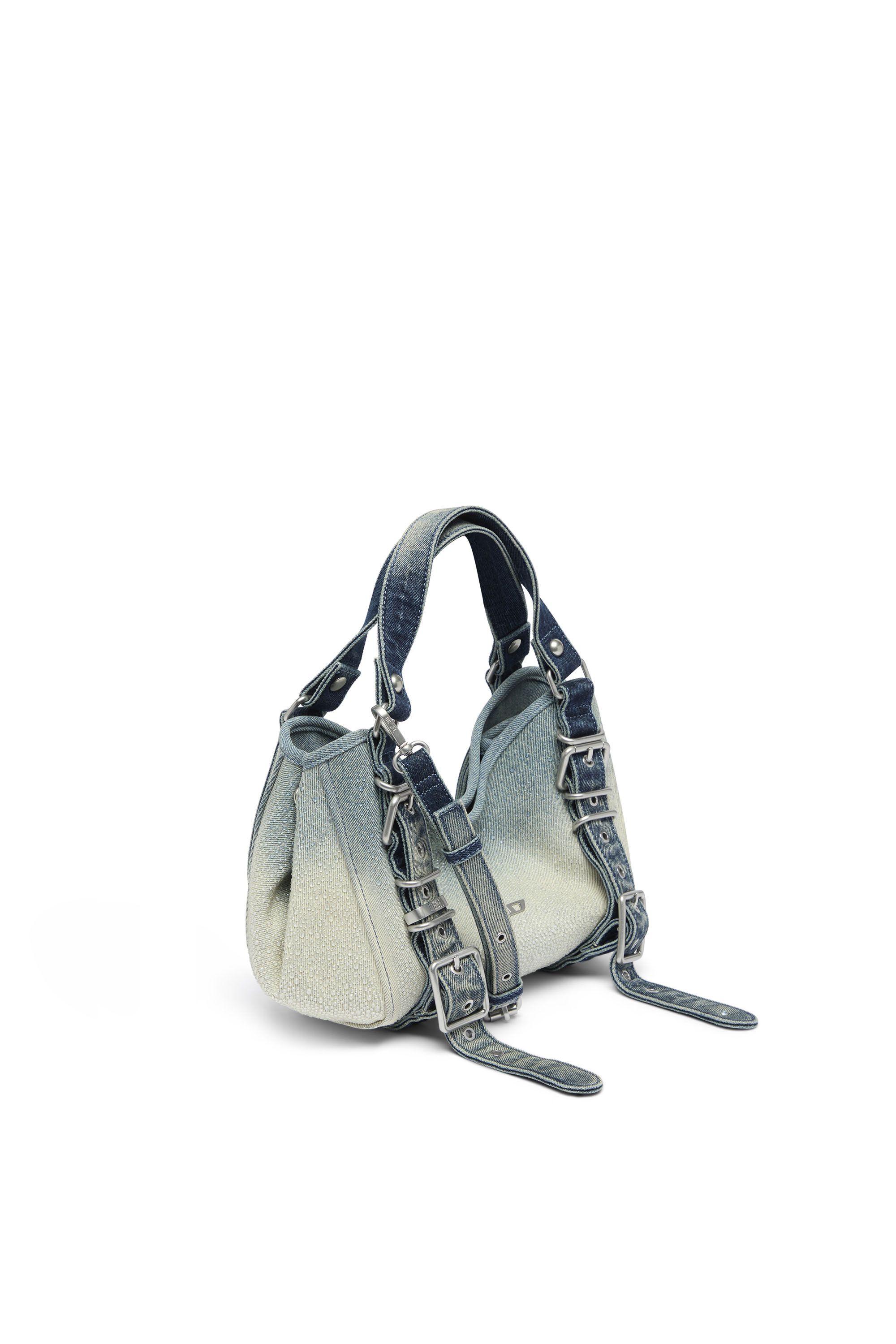Diesel - D-ONE TOPHANDLE S, Woman's D-One-Small top-handle bag in crystal solarised denim in Blue - 5