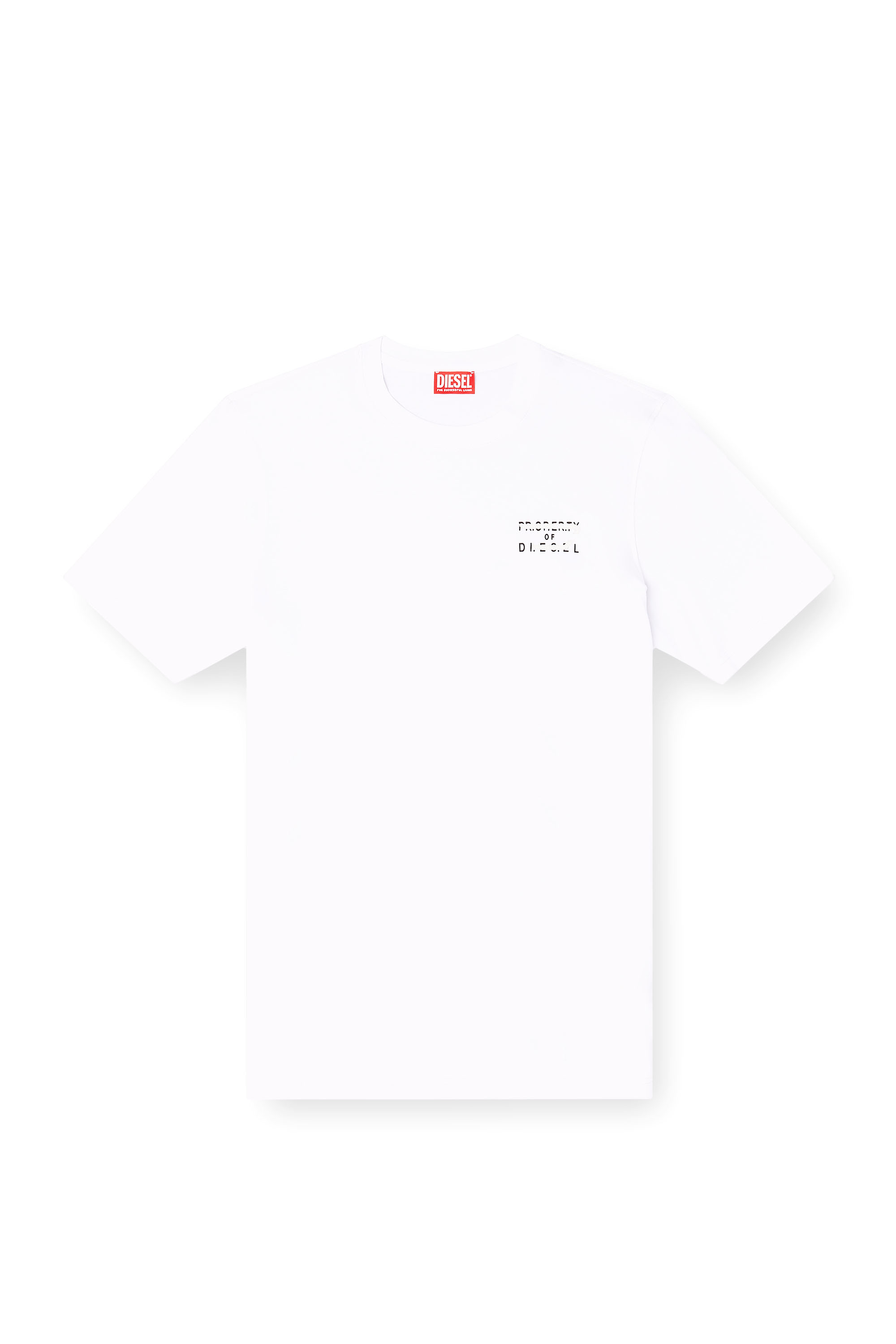 Diesel - T-ADJUST-V5, T-shirt regular in cotone con stampa a rilievo Uomo in Bianco - 3