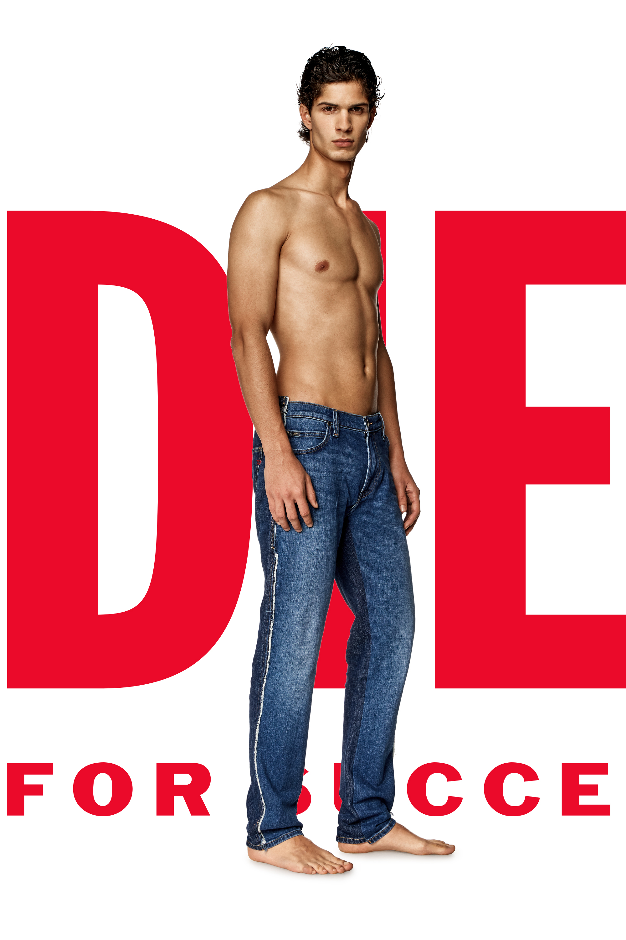 Diesel - Straight Jeans Dieseloves 04 09K47, Blu medio - Image 7