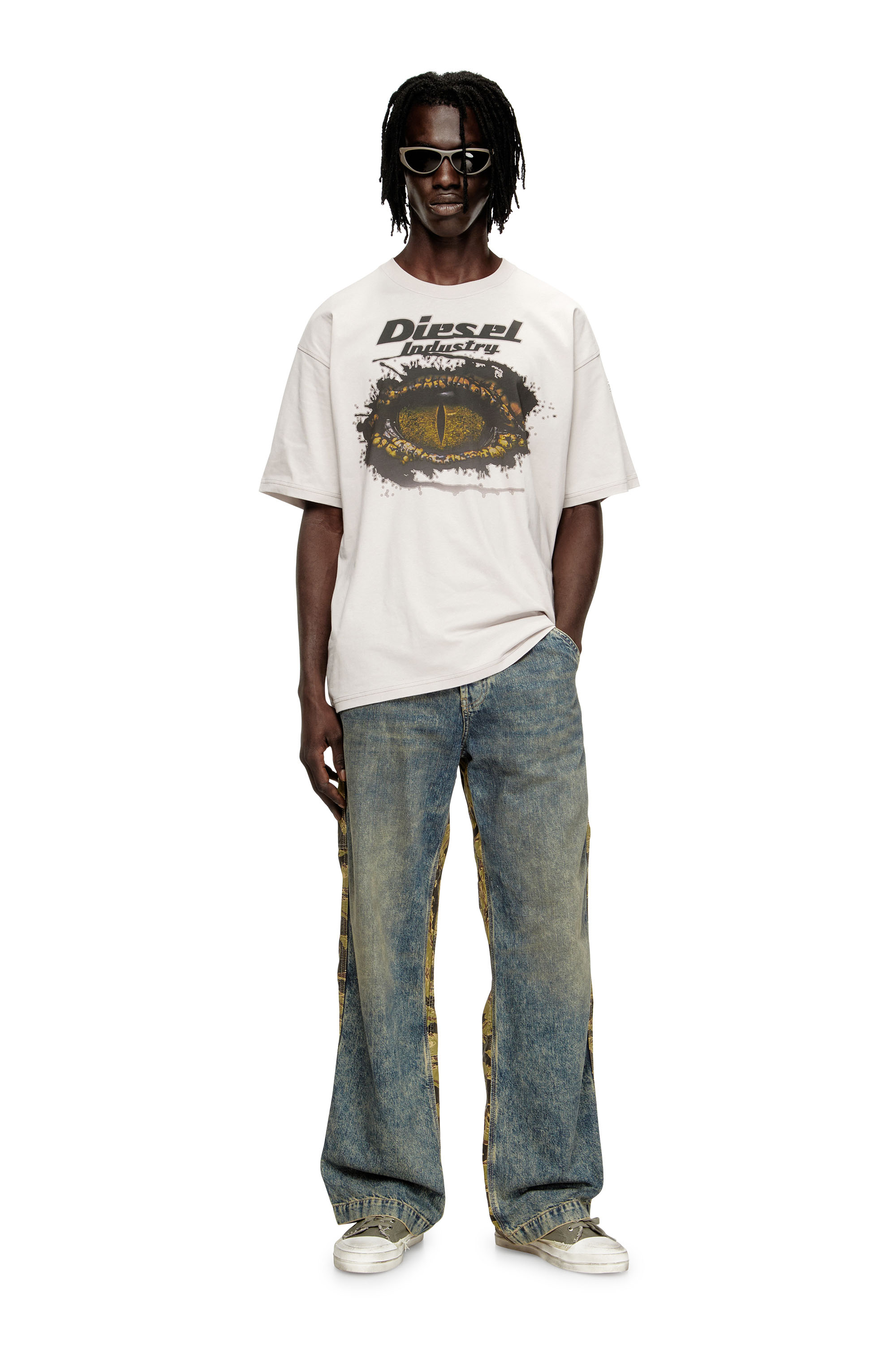 Diesel - T-BOXT-T25, T-shirt in cotone con stampa digitale Uomo in Grigio - 2