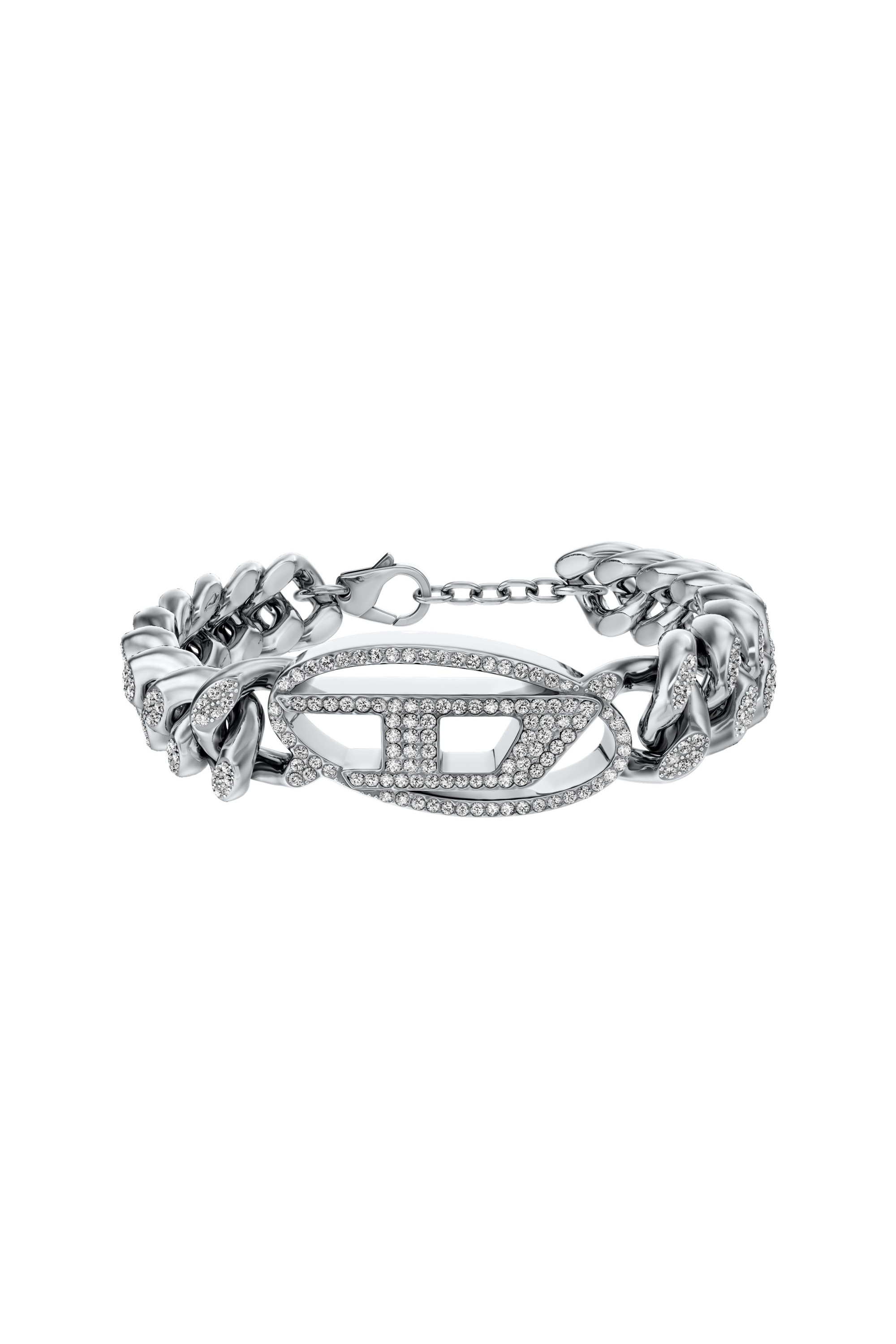 Diesel - DX1707040 JEWELLERY, Bracciale a catena Oval D in acciaio inox Unisex in Argento - 1