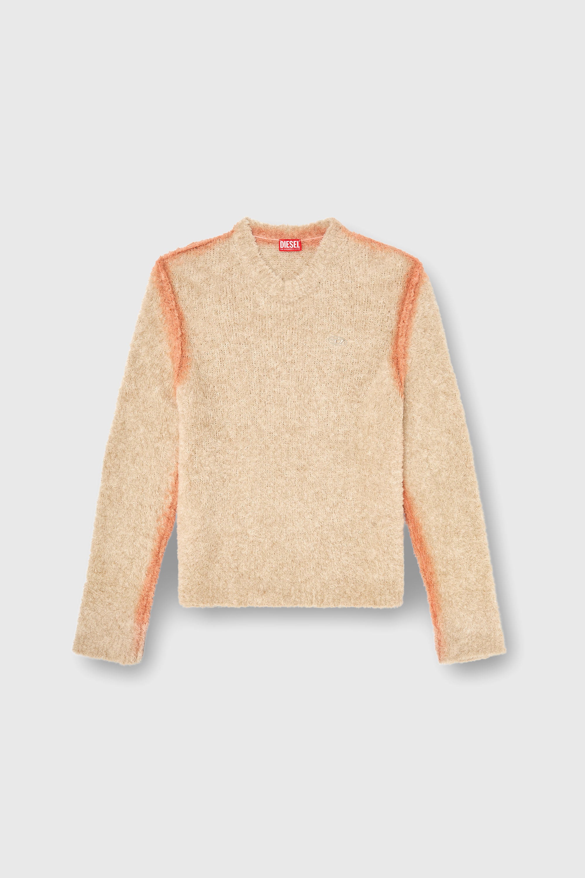 Diesel - K-RIMI, Maglione in misto alpaca con cuciture effetto spray Uomo in Marrone - 2
