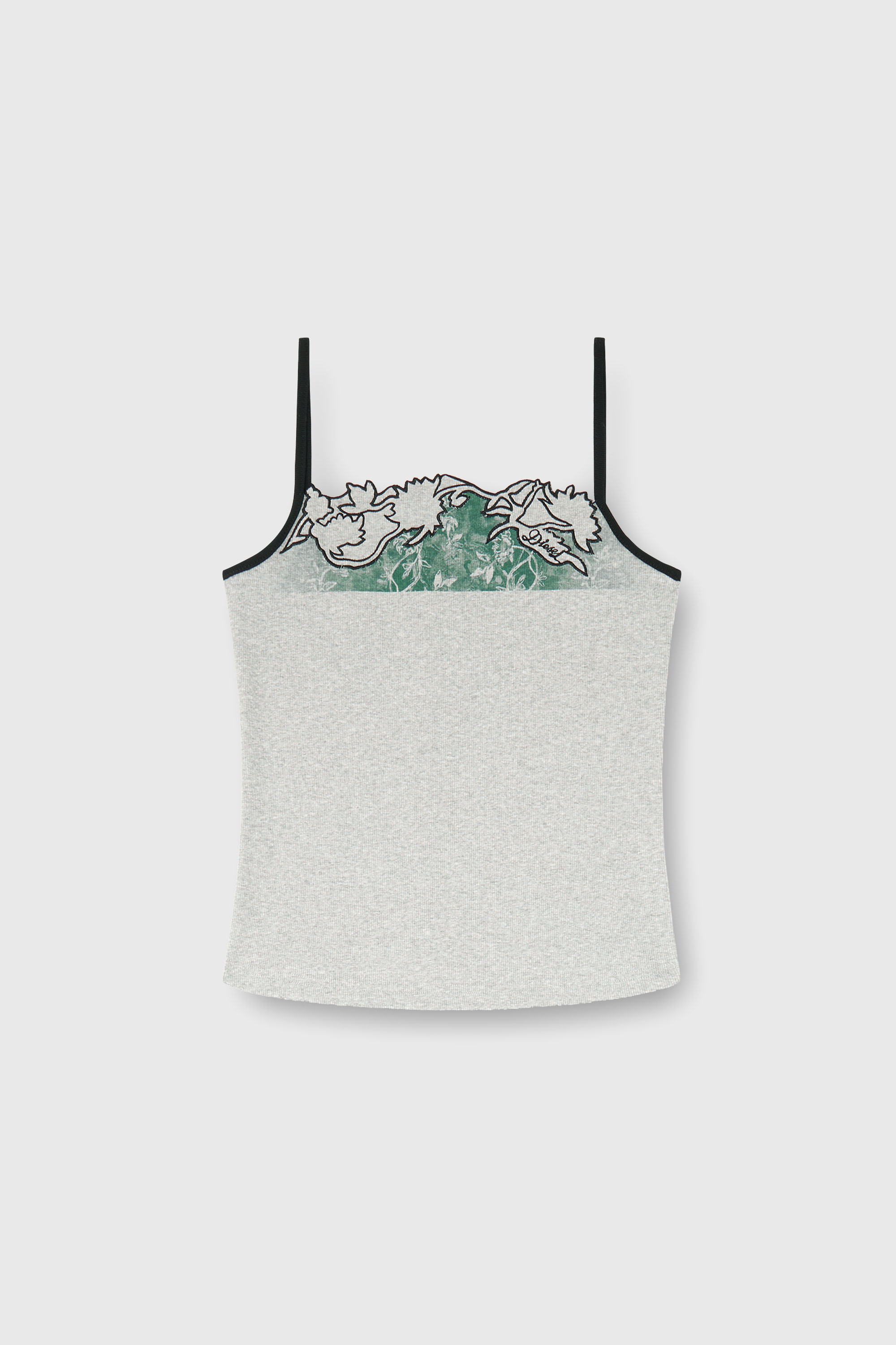 Diesel - T-EDNA, Canotta a costine con ricamo floreale a contorno Donna in Multicolor - 2