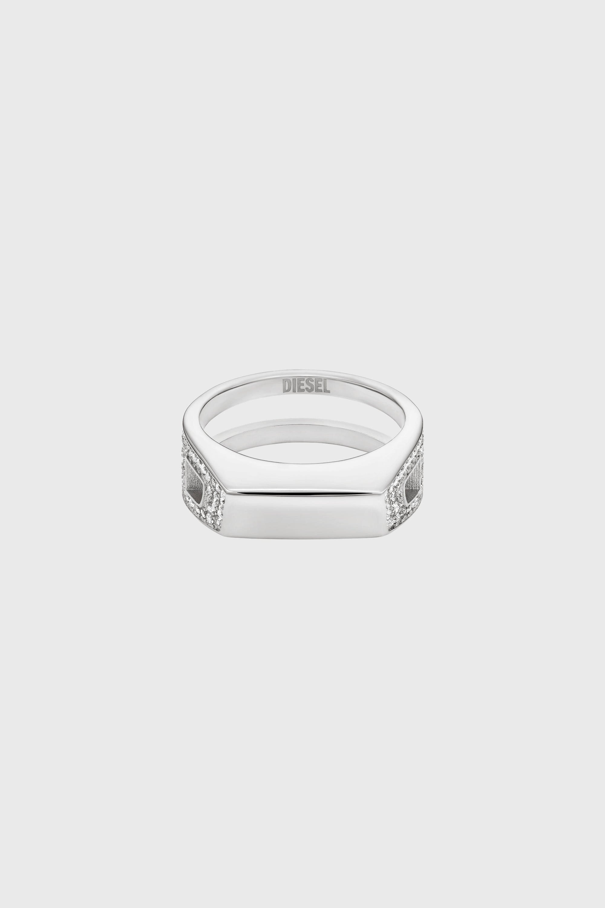 Diesel - DX1740040, Anello fascia in acciaio inox con pav&eacute; Unisex in Argento - 2