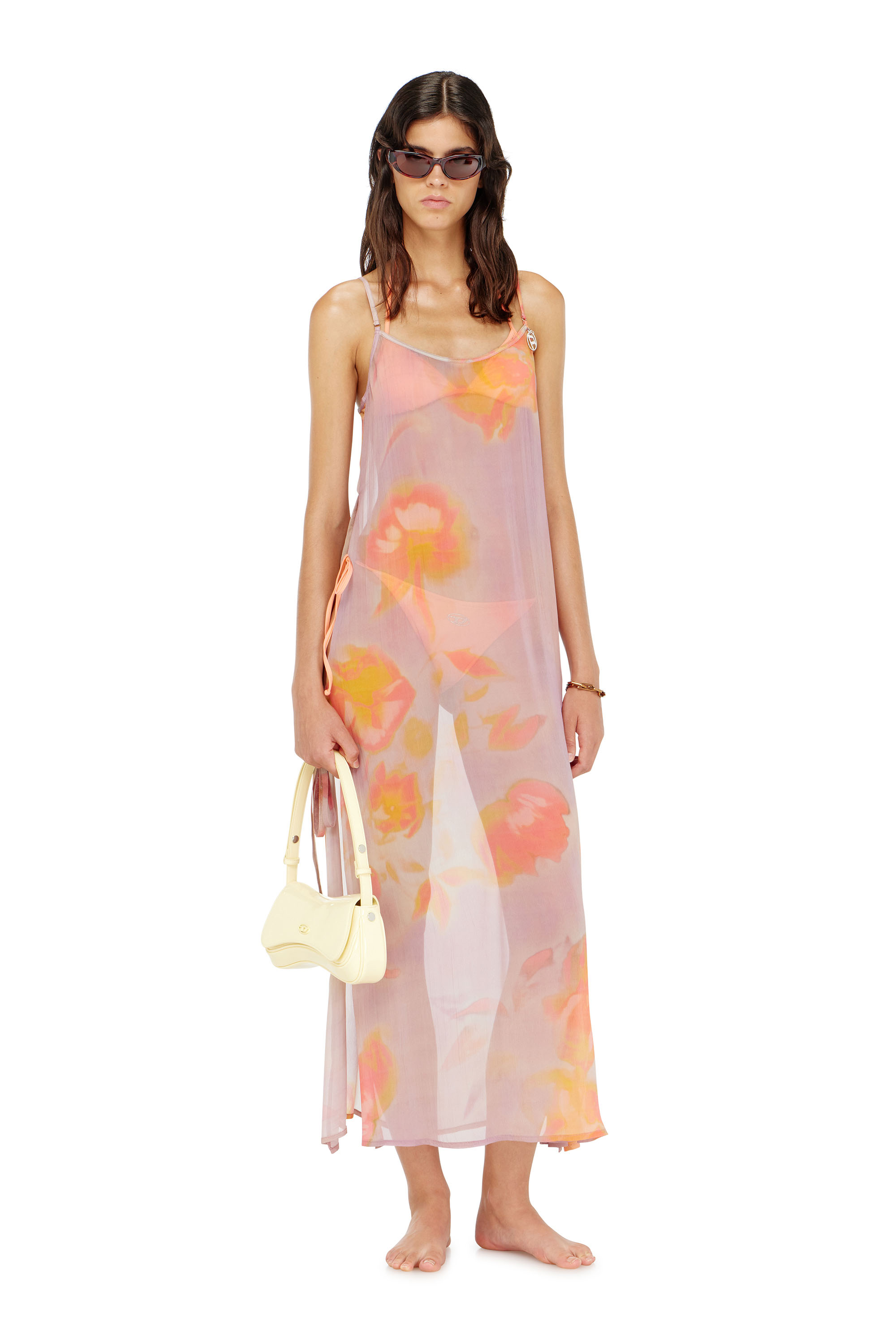 Diesel - VANYA-UTLT, Abito copricostume in chiffon floreale Donna in ToBeDefined - 1