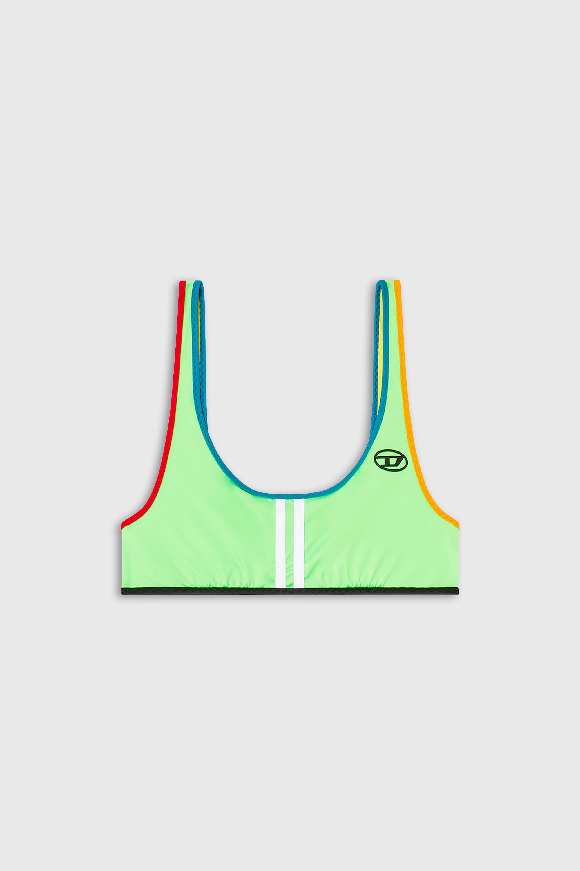 Diesel - JADA-D-POP, Top bikini in nylon con righe sportive Donna in Multicolor - 2