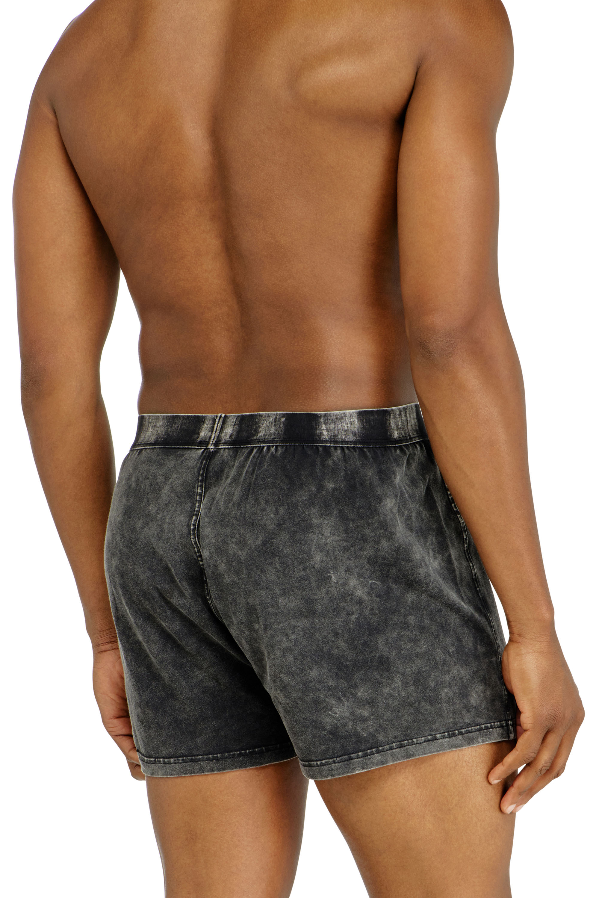 Diesel - STARPER-EL-DNM, Boxer lungo in cotone effetto denim Uomo in Grigio - 3