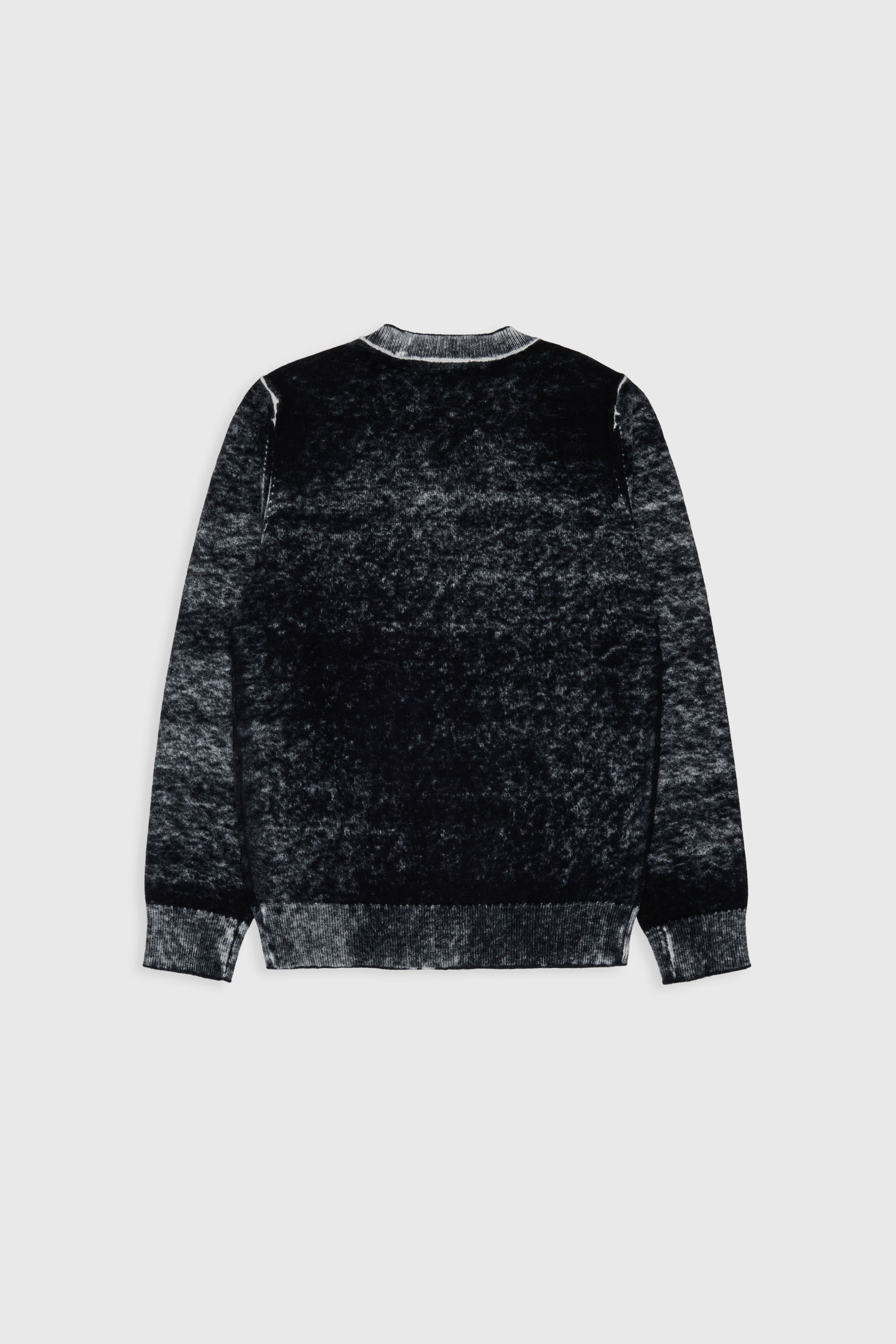 Diesel - KJEMR, Pullover in misto lana con effetto colore irregolare Uomo in Nero - 2