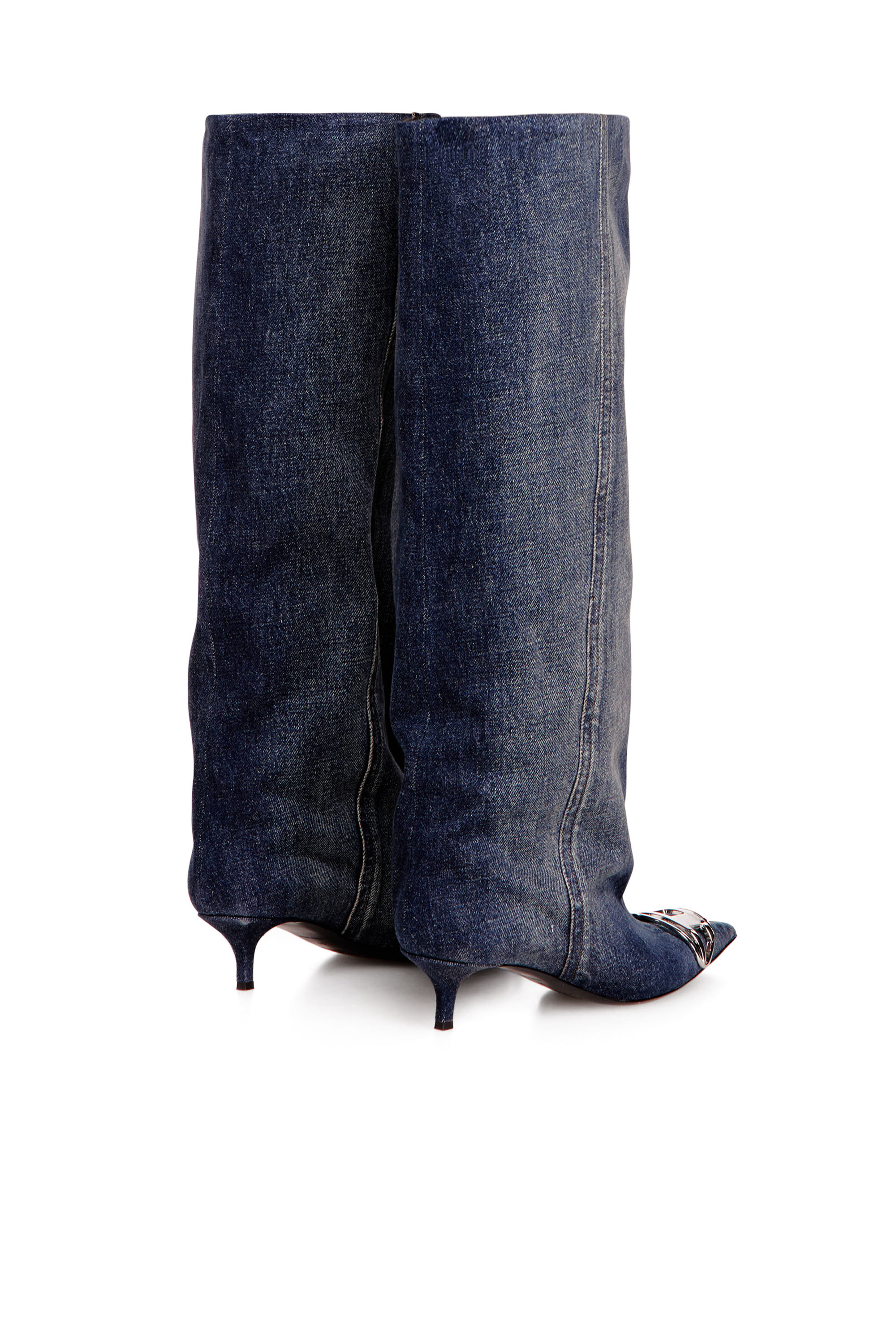 Diesel - D-VENUS KB SLOUCHY, D-Venus-Stivali slouchy al ginocchio in denim blu Donna in Blu - 3