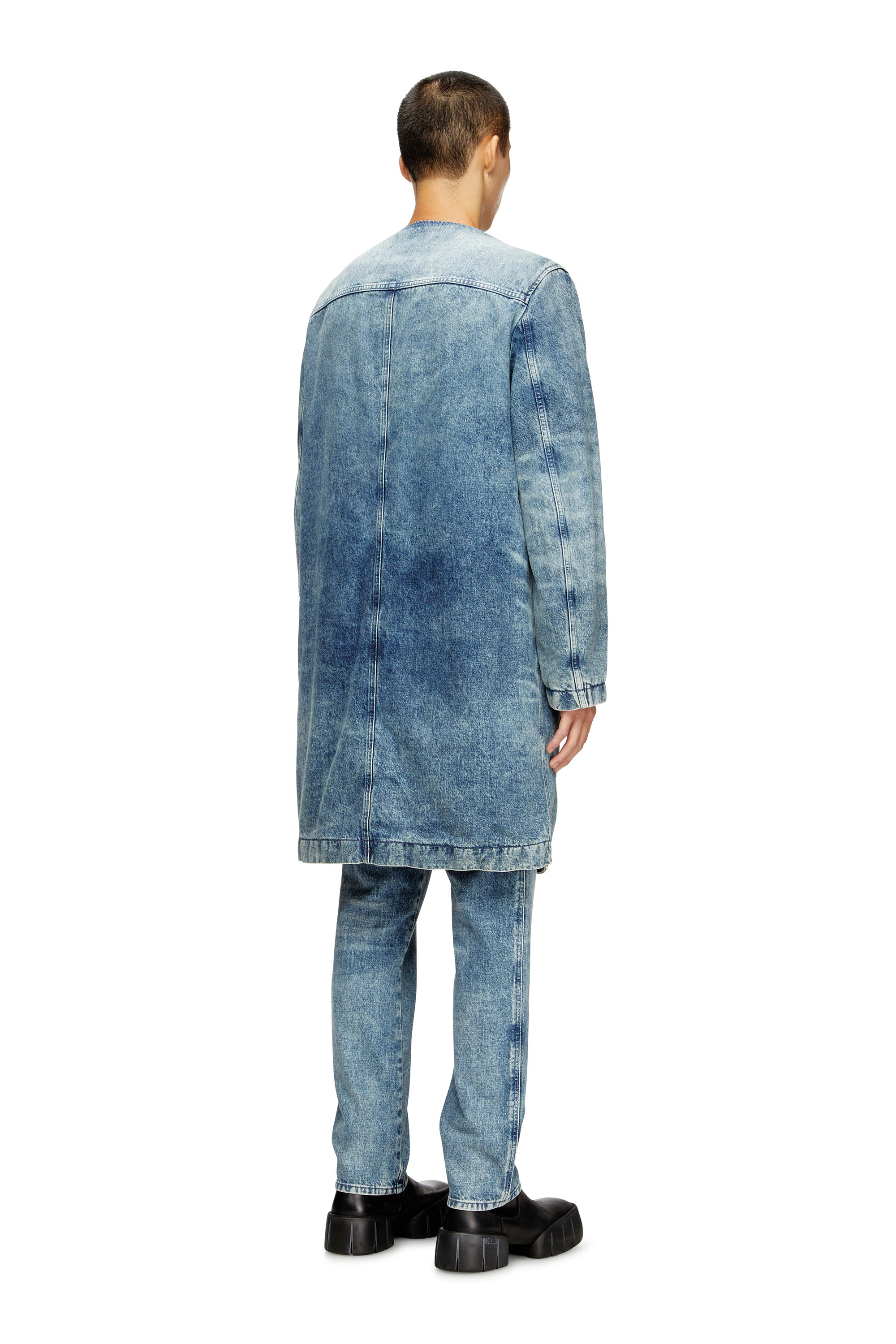Diesel - D-ABERD-FSH1, Cappotto in denim cotone-canapa laserato Uomo in Blu - 4