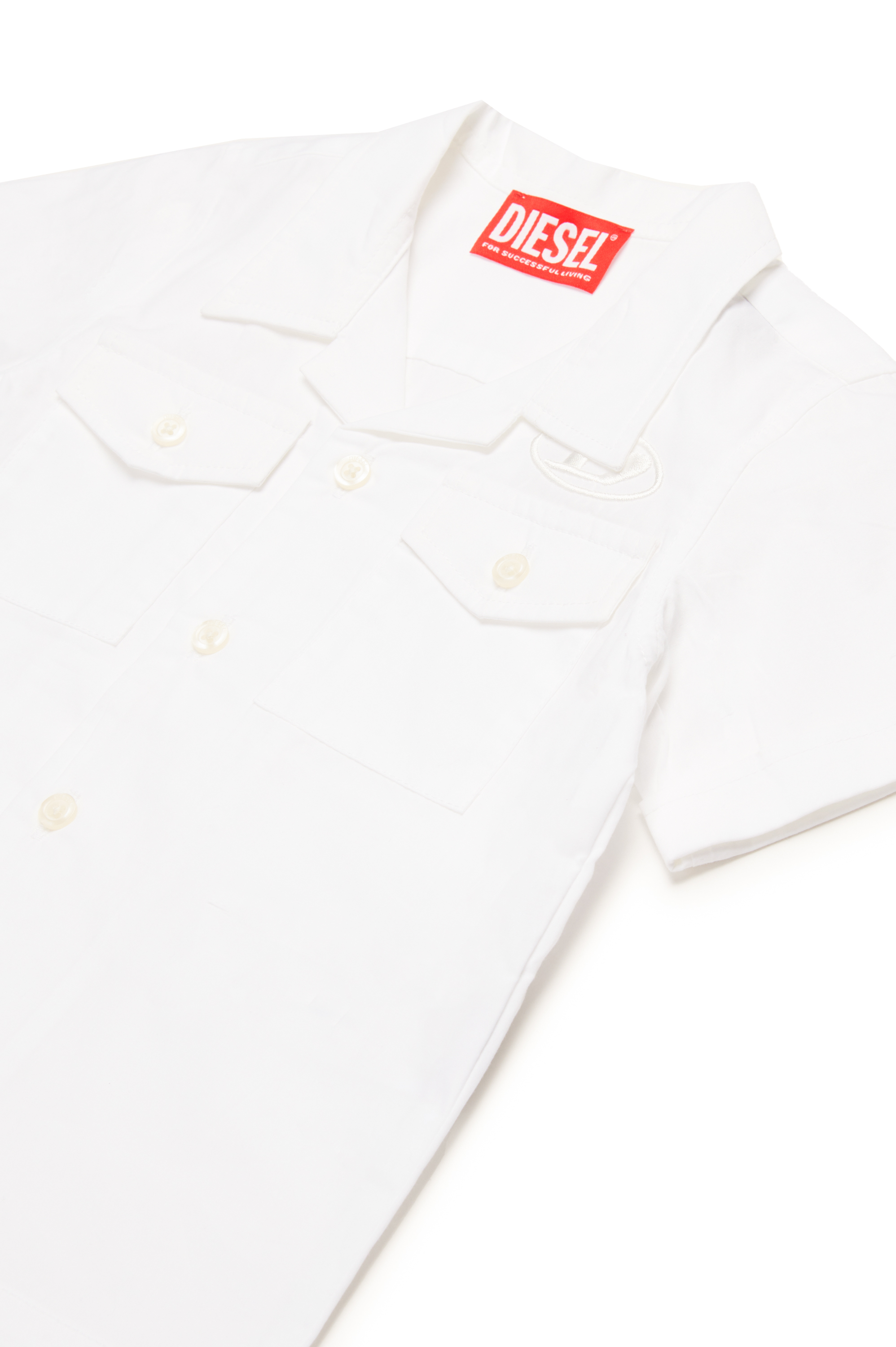 Diesel - CSMAC22B, Camicia bowling con ricamo Oval D Uomo in Bianco - 3