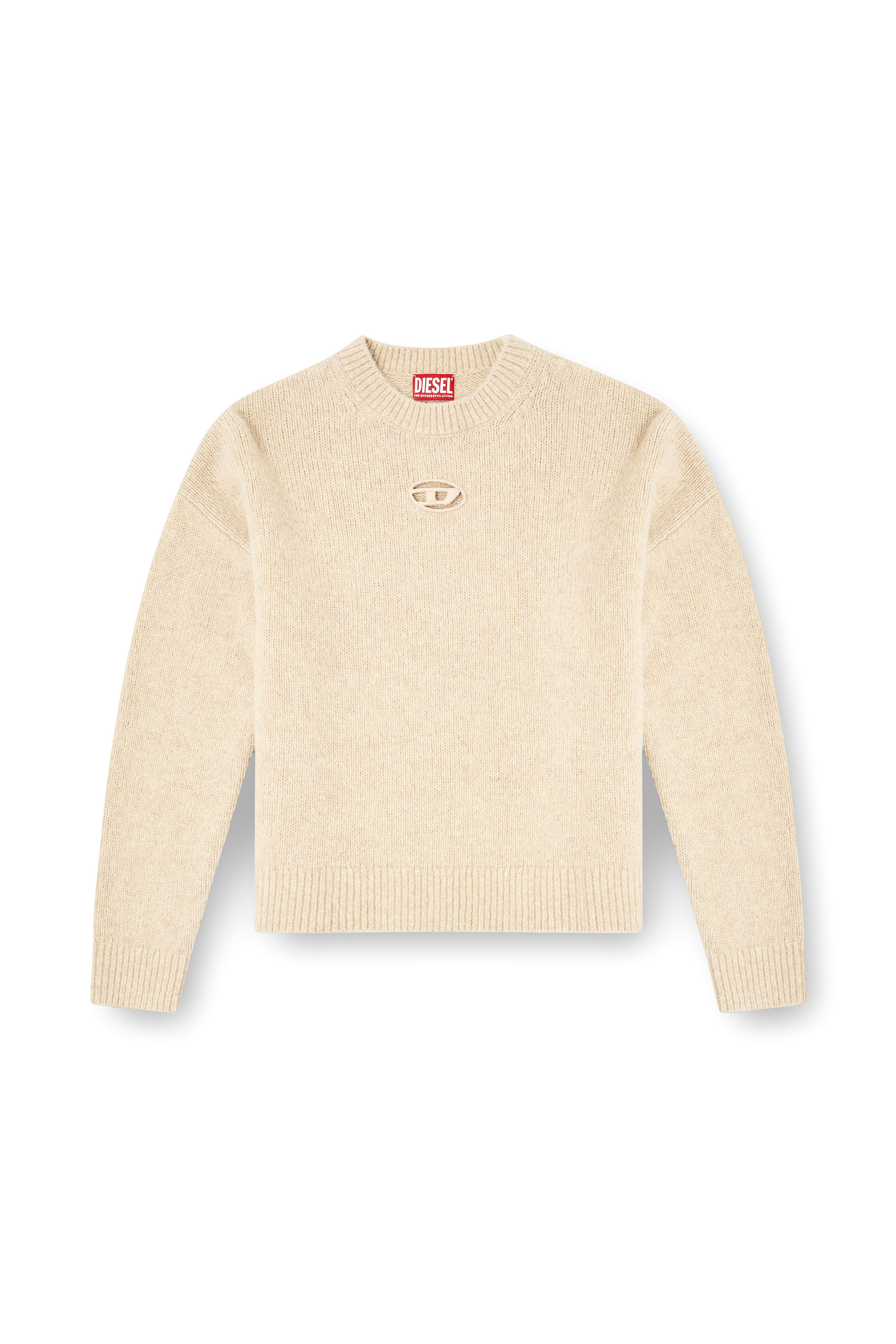 Diesel - M-AREETA, Maglia in misto lana e alpaca Donna in Beige - 3
