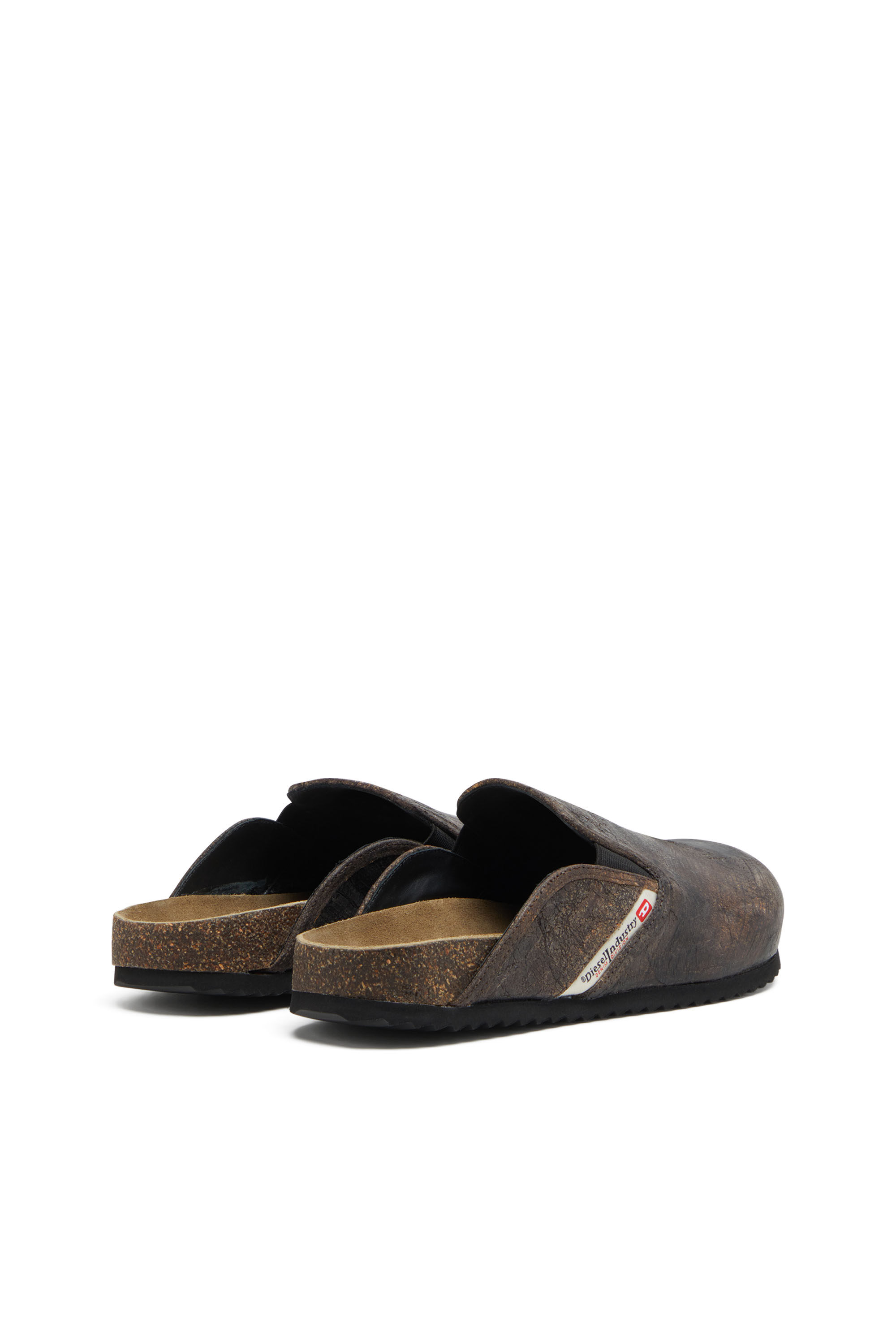 Diesel - D-WOODSTOCK SLIP-ON, Sabot in suede effetto craquelé Uomo in Marrone - 3