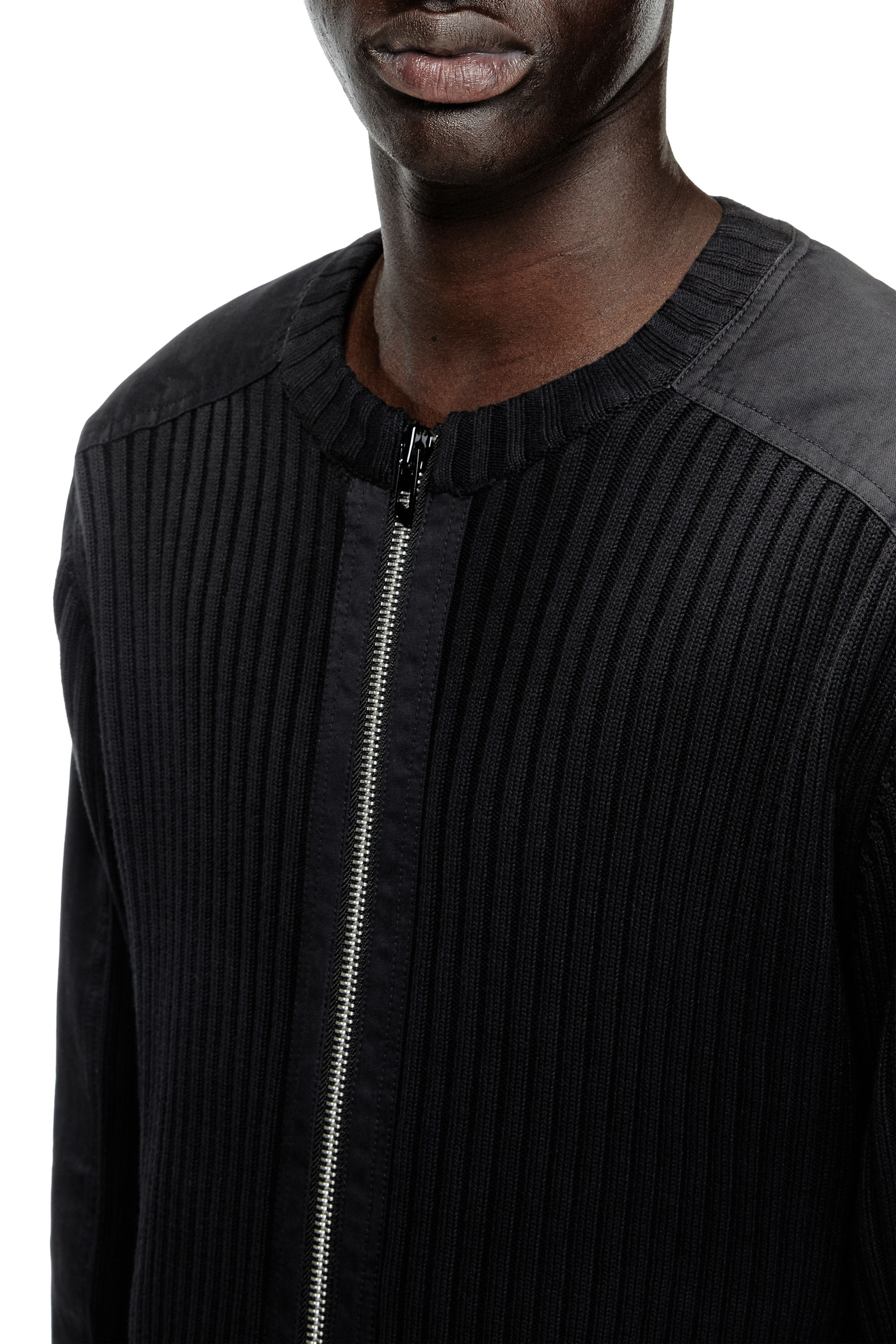 Diesel - K-MATTY, Cardigan con zip e pannelli utility Uomo in Nero - 5