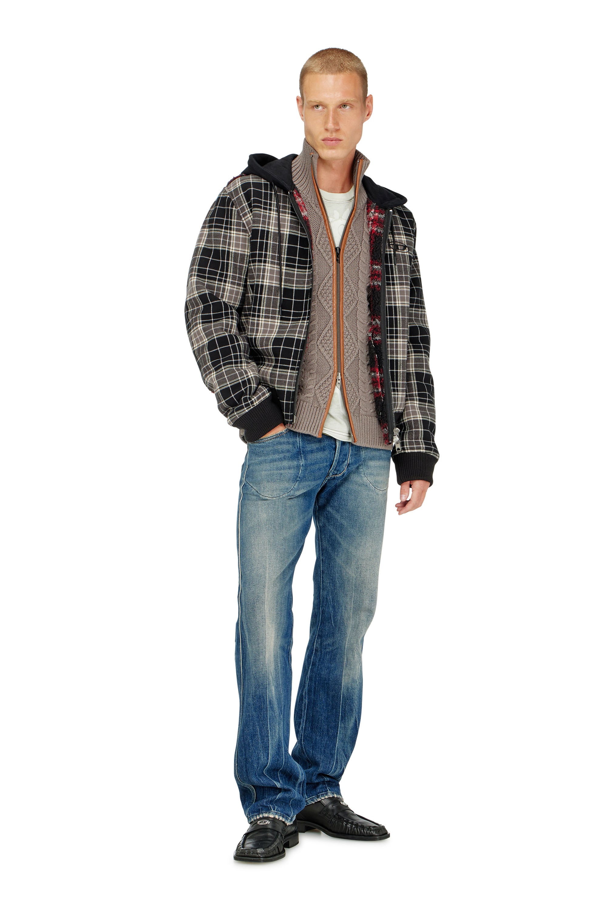 Diesel - K-INOKI, Cardigan con zip effetto maglia intrecciata Uomo in ToBeDefined - 2