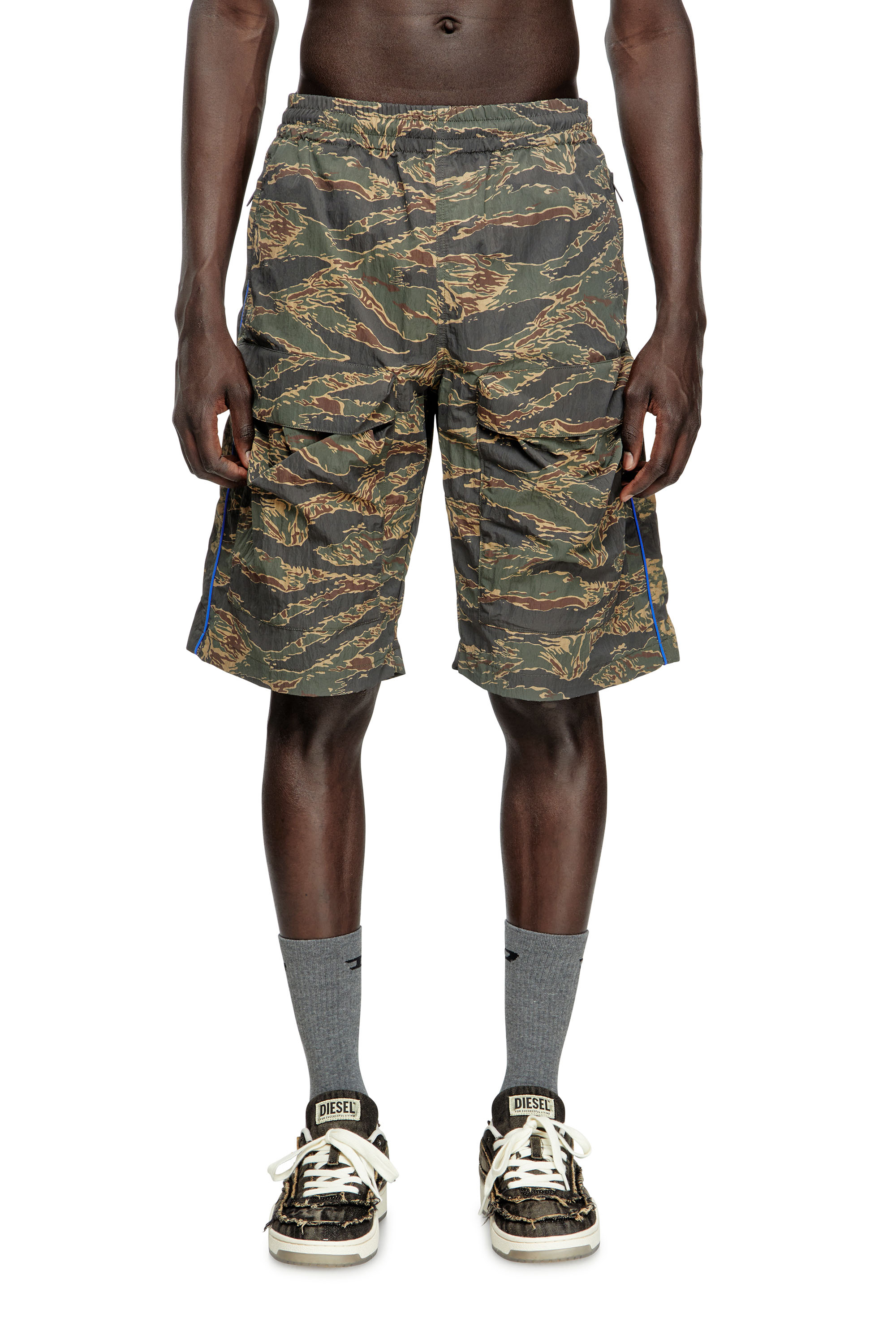 P-RAMOS-SHORT-EPBW, Verde Militare Diesel - P-RAMOS-SHORT-EPBW, Short cargo con stampe camouflage Uomo in Verde - 3