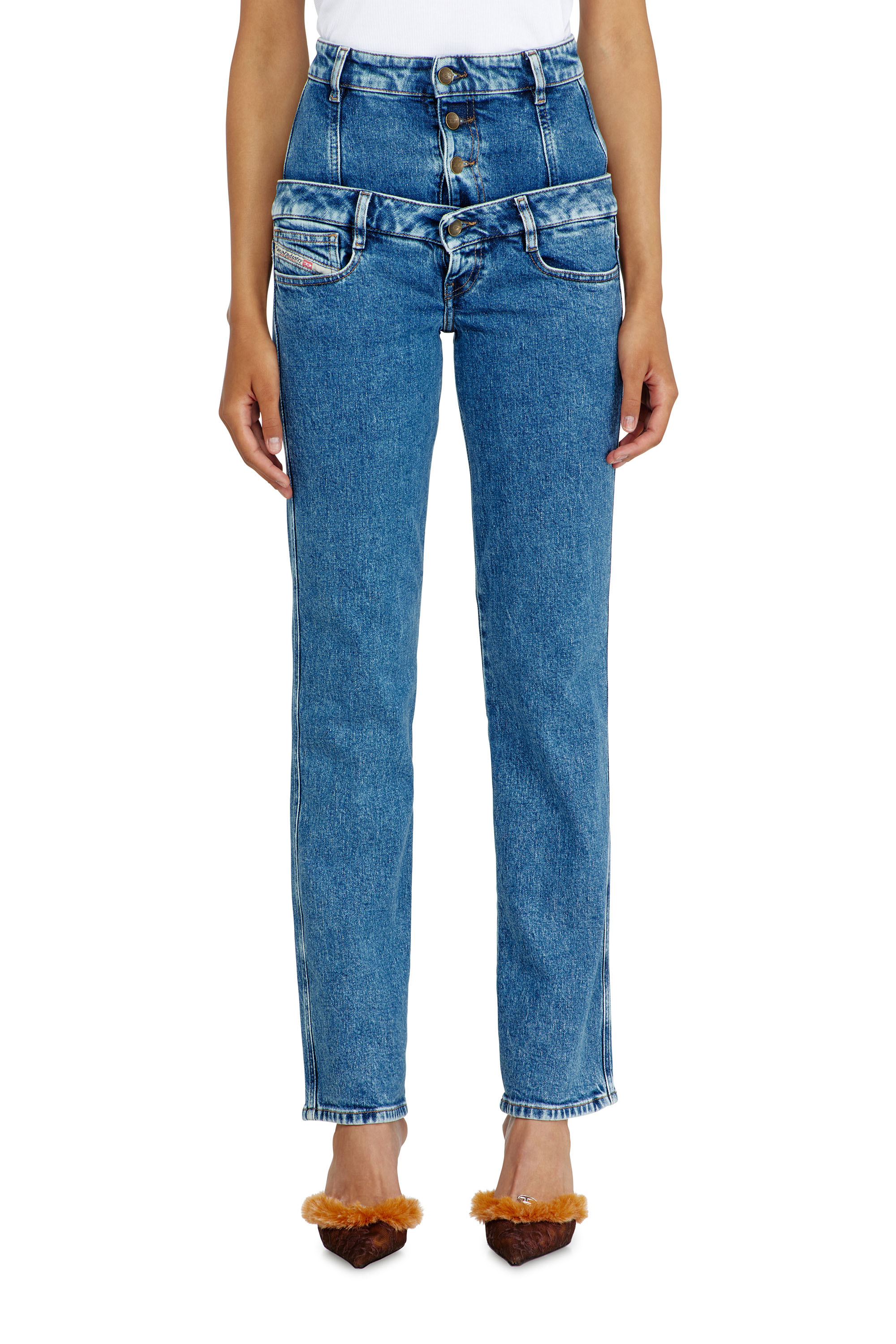 Diesel - Slim Jeans D-Fynora 007EU Donna, Blu medio - Image 4
