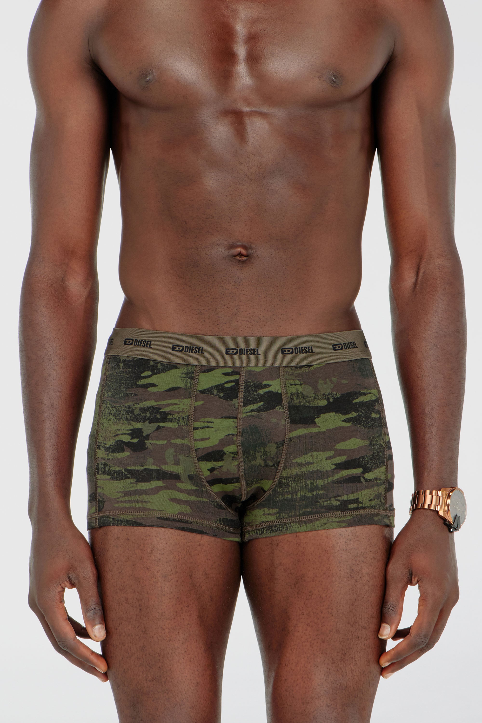 Diesel - DAMIEN-UTLT-3PACK, Set da tre boxer a tinta unita e camouflage Uomo in Nero - 3
