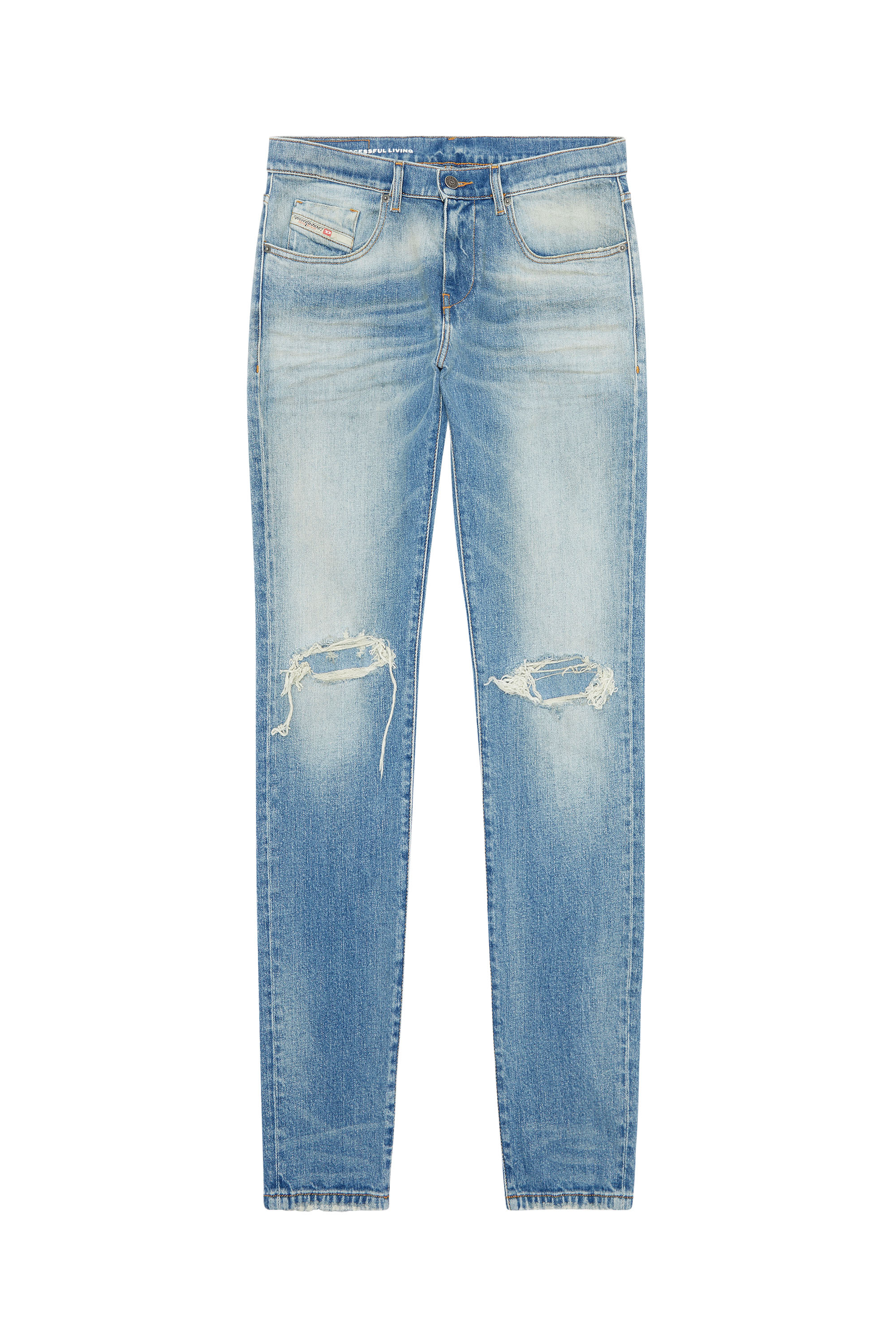 Diesel - 2019 D-Strukt 007P3 Slim Jeans, Blu Chiaro - Image 5