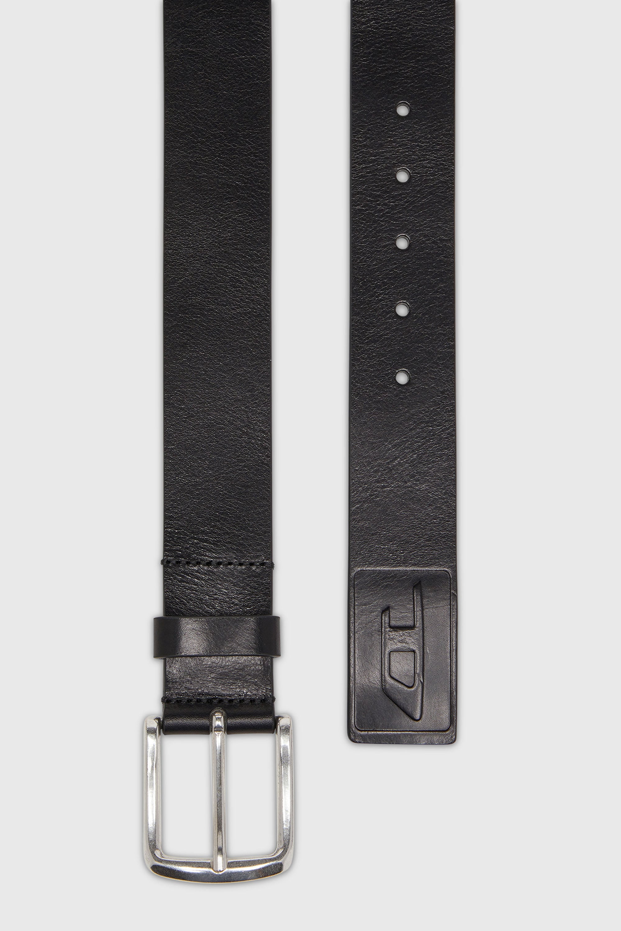 Diesel - B-FLAG-D EMBOSSED, Cintura 4 cm in pelle da con logo inciso Uomo in Nero - 2