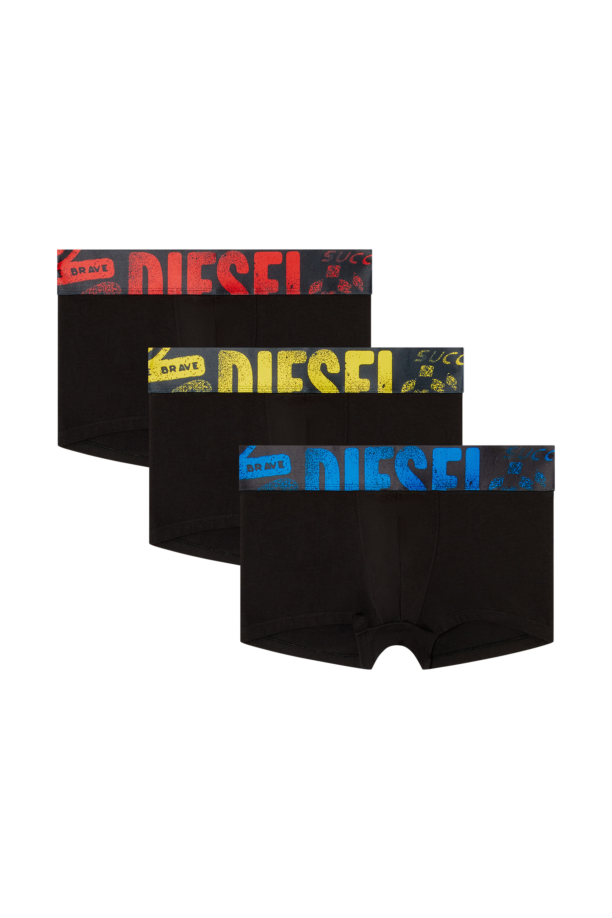 Diesel - UMBX-DAMIENTHREEPACK-5.5EL, Set da tre boxer stretch con logo multicolore Uomo in Multicolor - 1