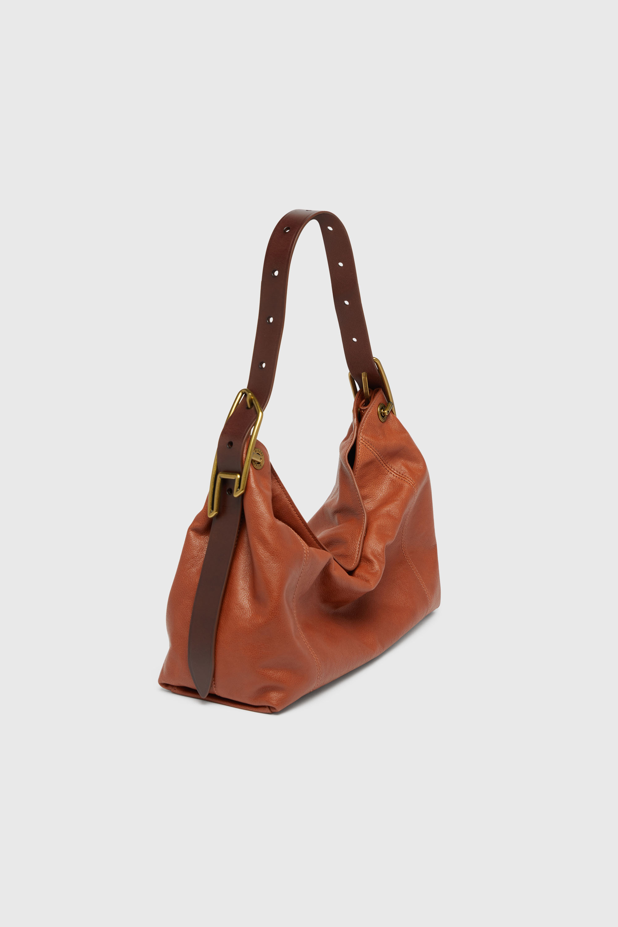 Diesel - D-LINE HOBO S, D-Line-Borsa a spalla in pelle lucida Donna in Marrone - 7
