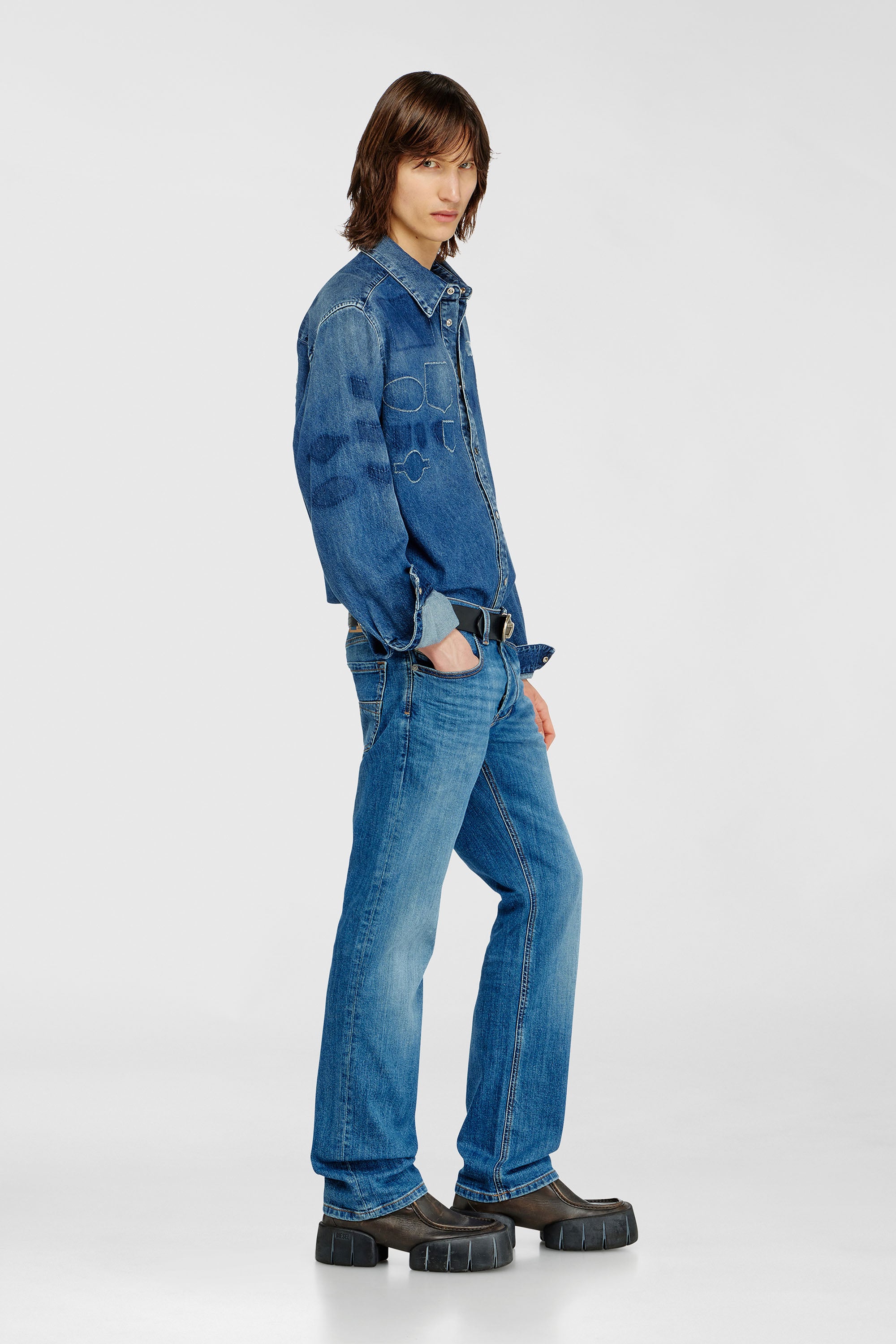 Diesel - Man's Regular Jeans 1985 Larkee 0KIAL, Light Blue - 2