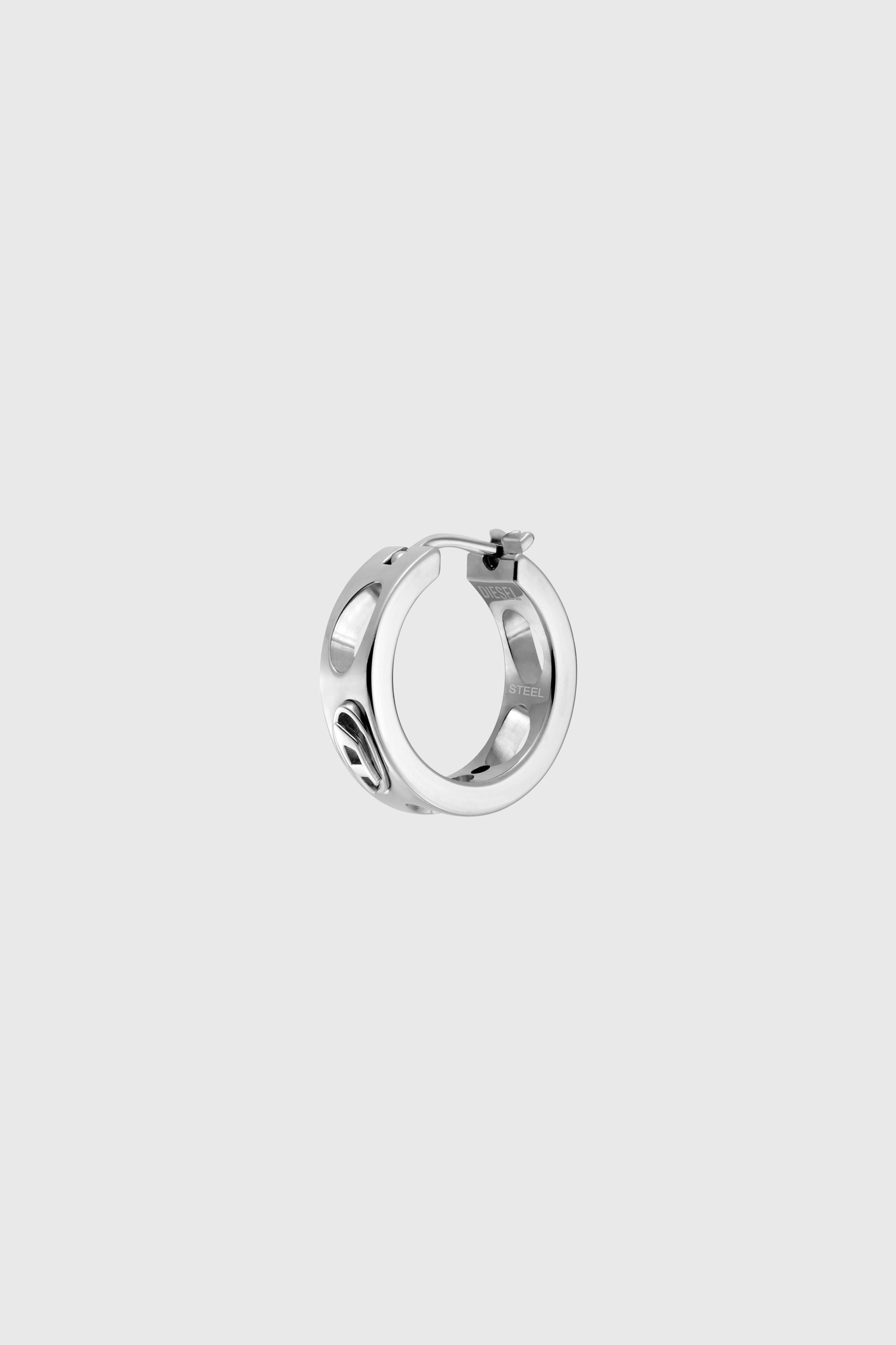 Diesel - DX166440 JEWELLERY, Orecchino a cerchio in acciaio inox Unisex in Argento - 2